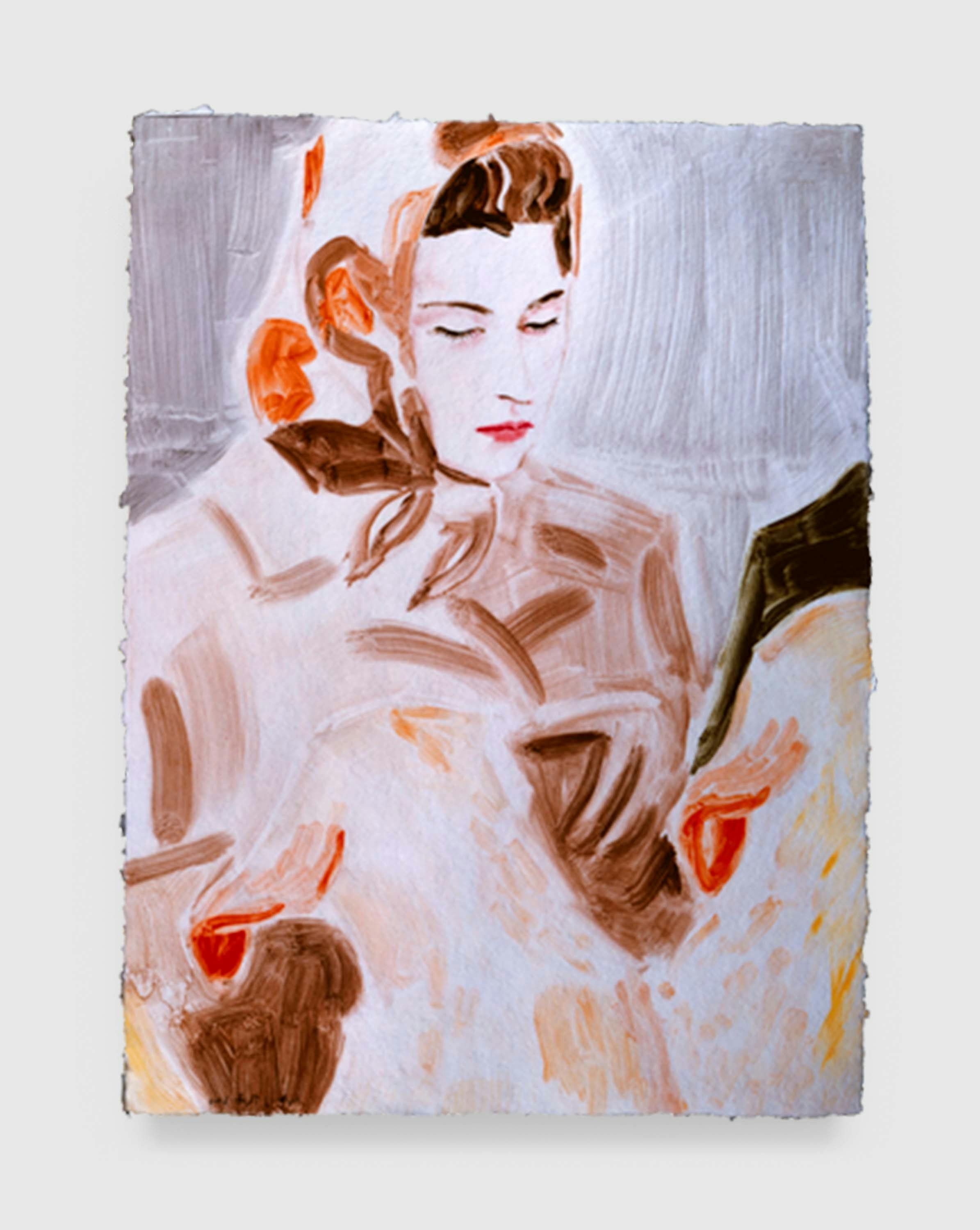 A mixed media artwork by Elizabeth Peyton, titled Balmoral (Queen Elizabeth II in the 70's), dated 2002.