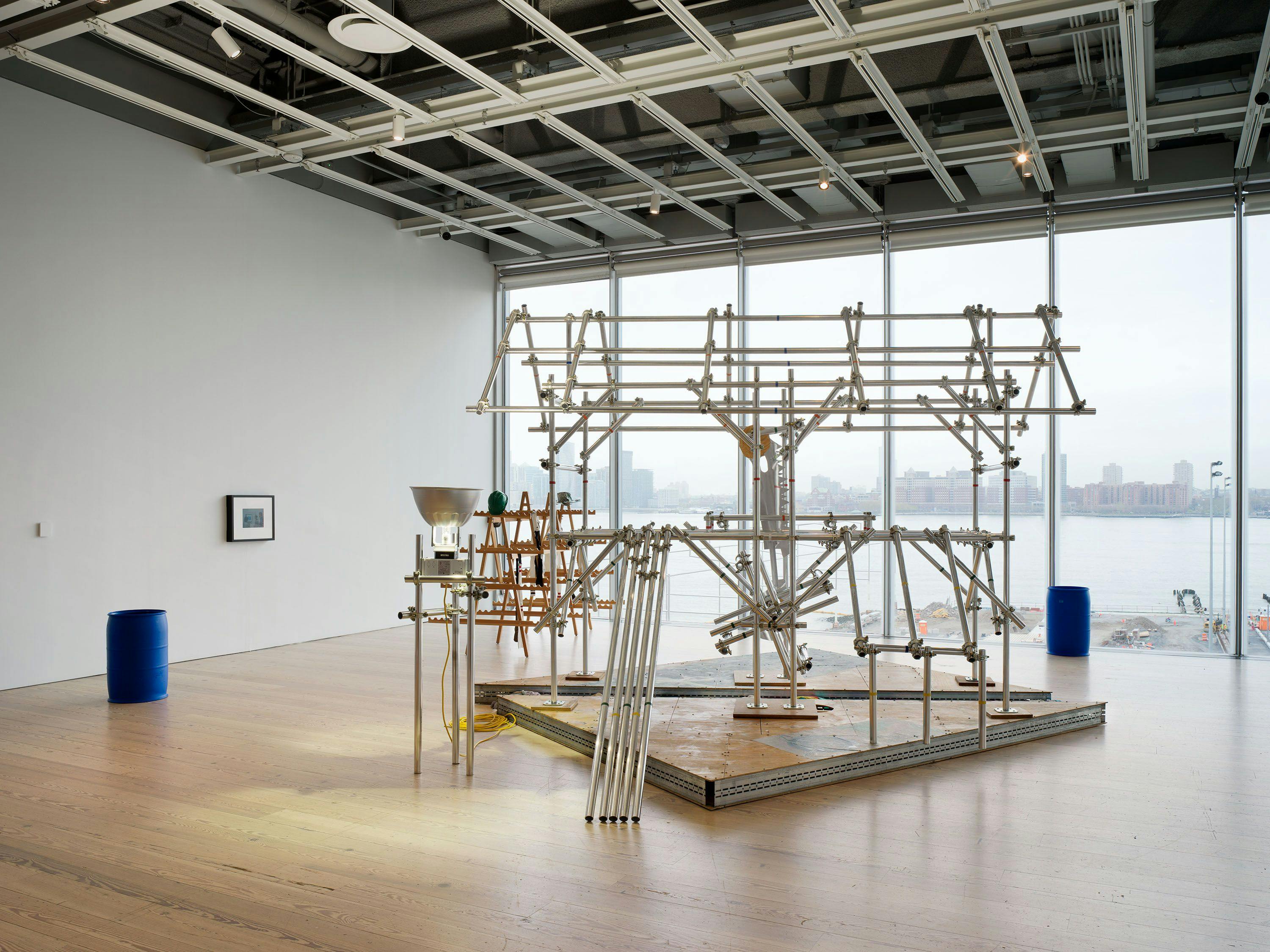 Installation view of Jason Rhoades: Sutter’s Mill (200), on view in Quiet as It’s Kept, at the Whitney Biennial at the Whitney Museum of American Art in New York, dated 2022.