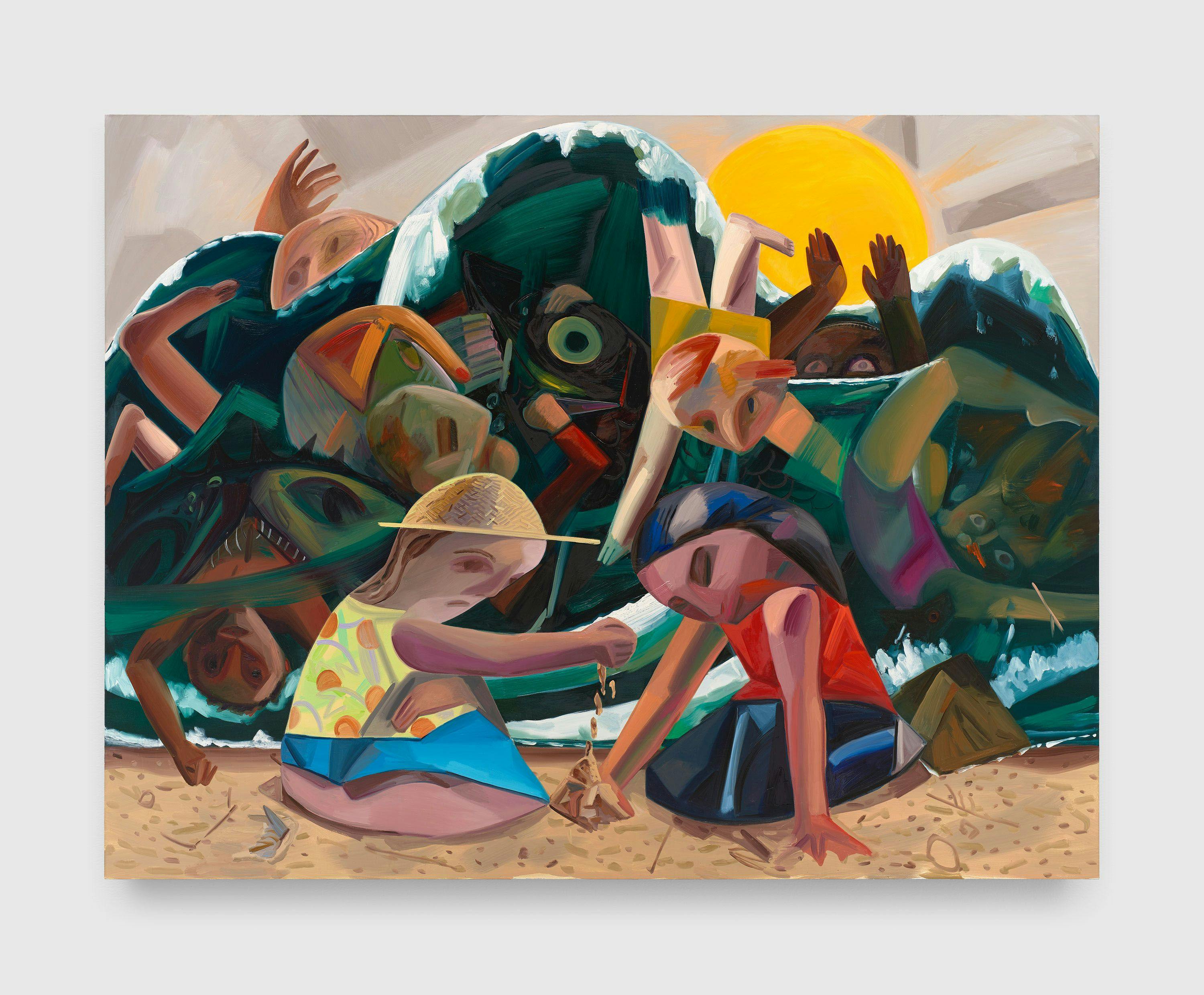 A painting by Dana Schutz, titled Big Wave, dated 2016.