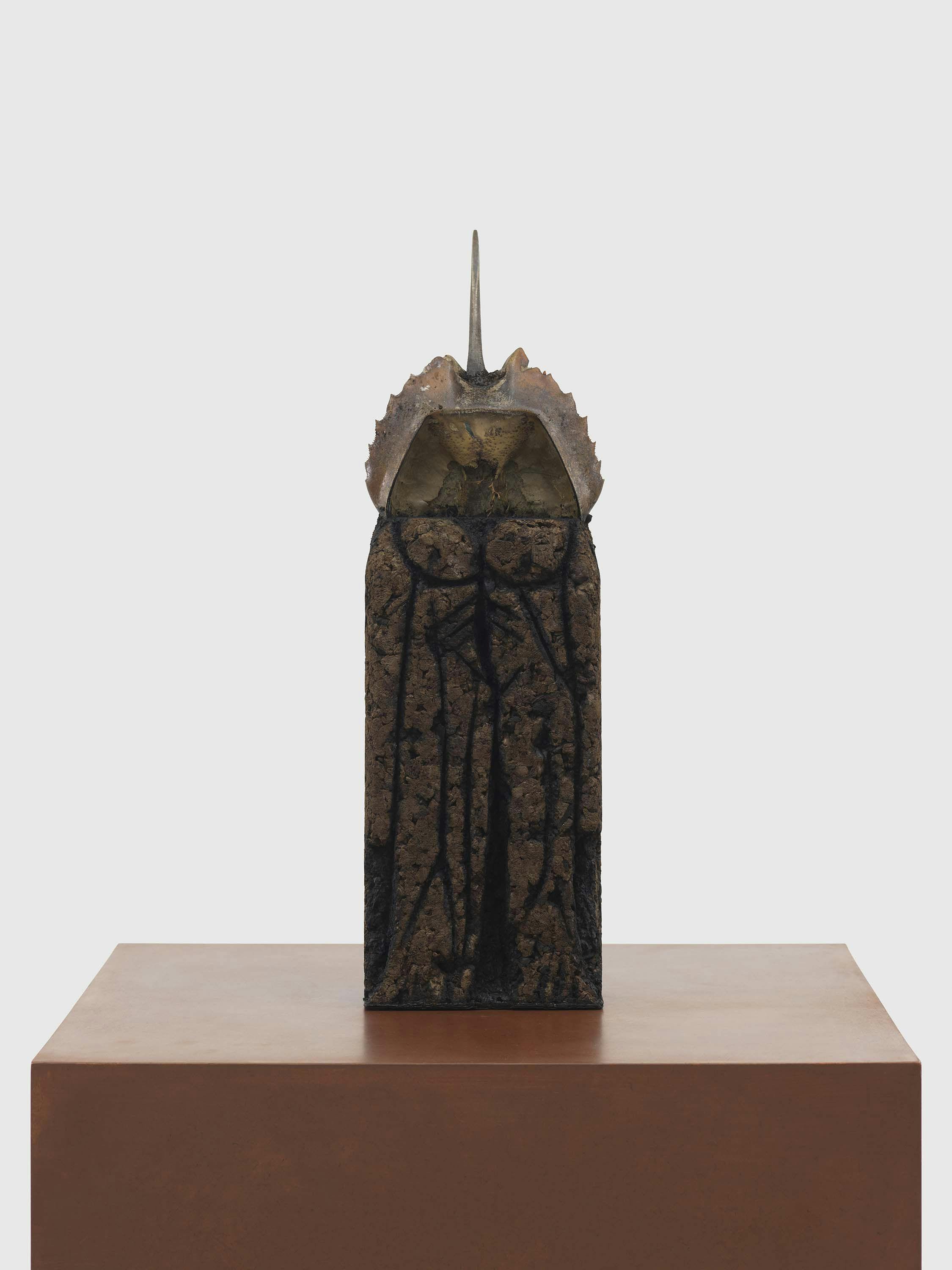 A sculpture by Huma Bhabha, titled Pathfinder, dated 2021.