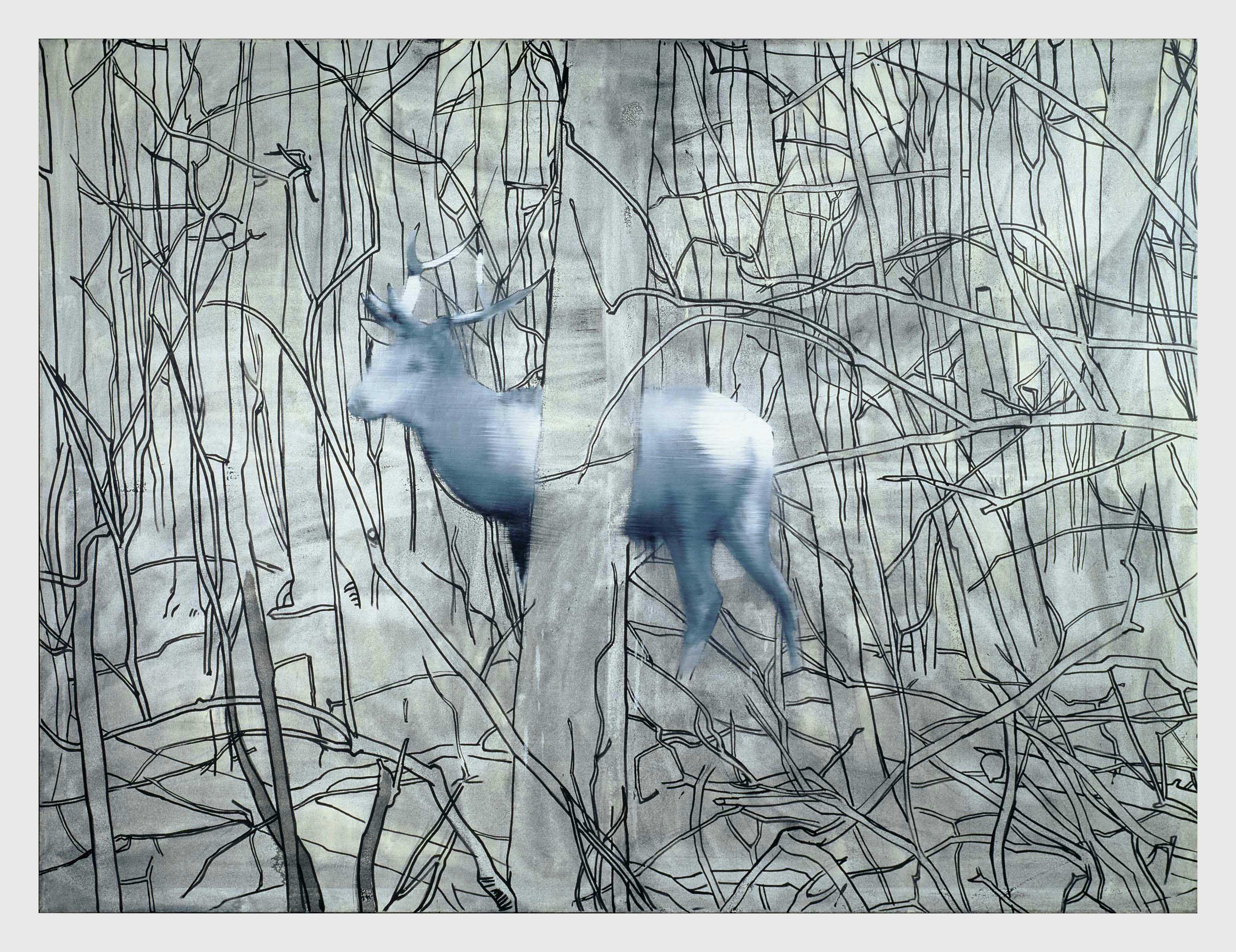 A painting by Gerhard Richter, titled Hirsch (Deer), dated 1963.