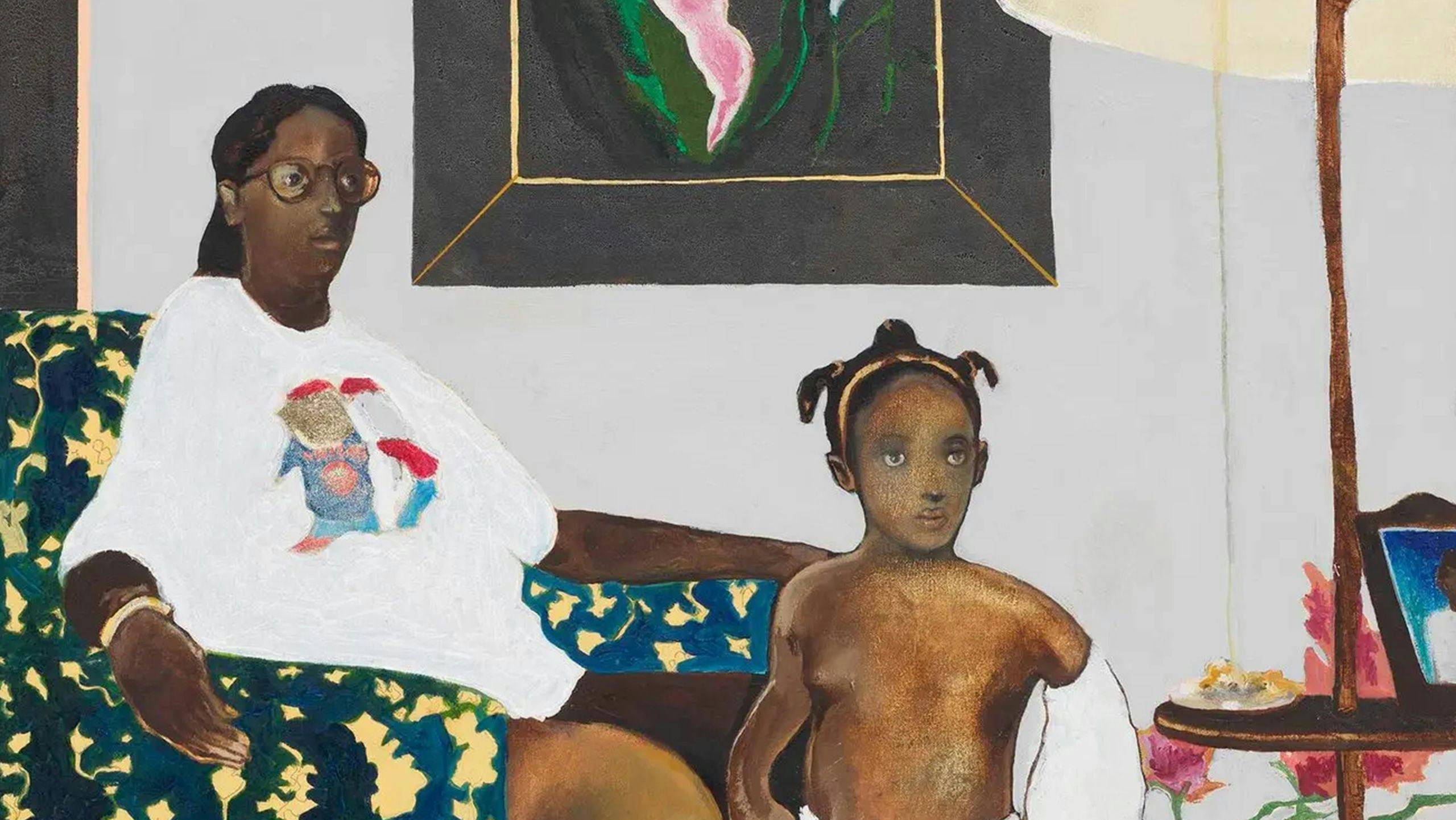 An artwork by Noah Davis, titled Single Mother With Father Out of the Picture, dated 2007-2008.