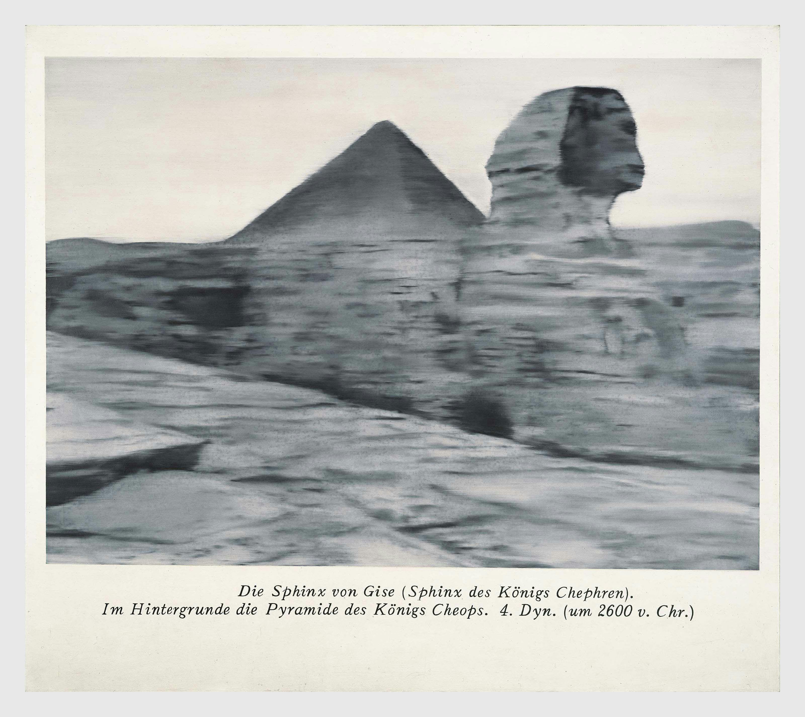 A painting by Gerhard Richter, titled Grosse Sphinx von Gise (Great Sphinx of Gizeh), dated 1965.