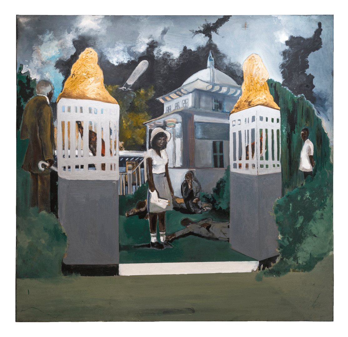 A painting by Noah Davis, titled Black Wall Street, dated 2013.
