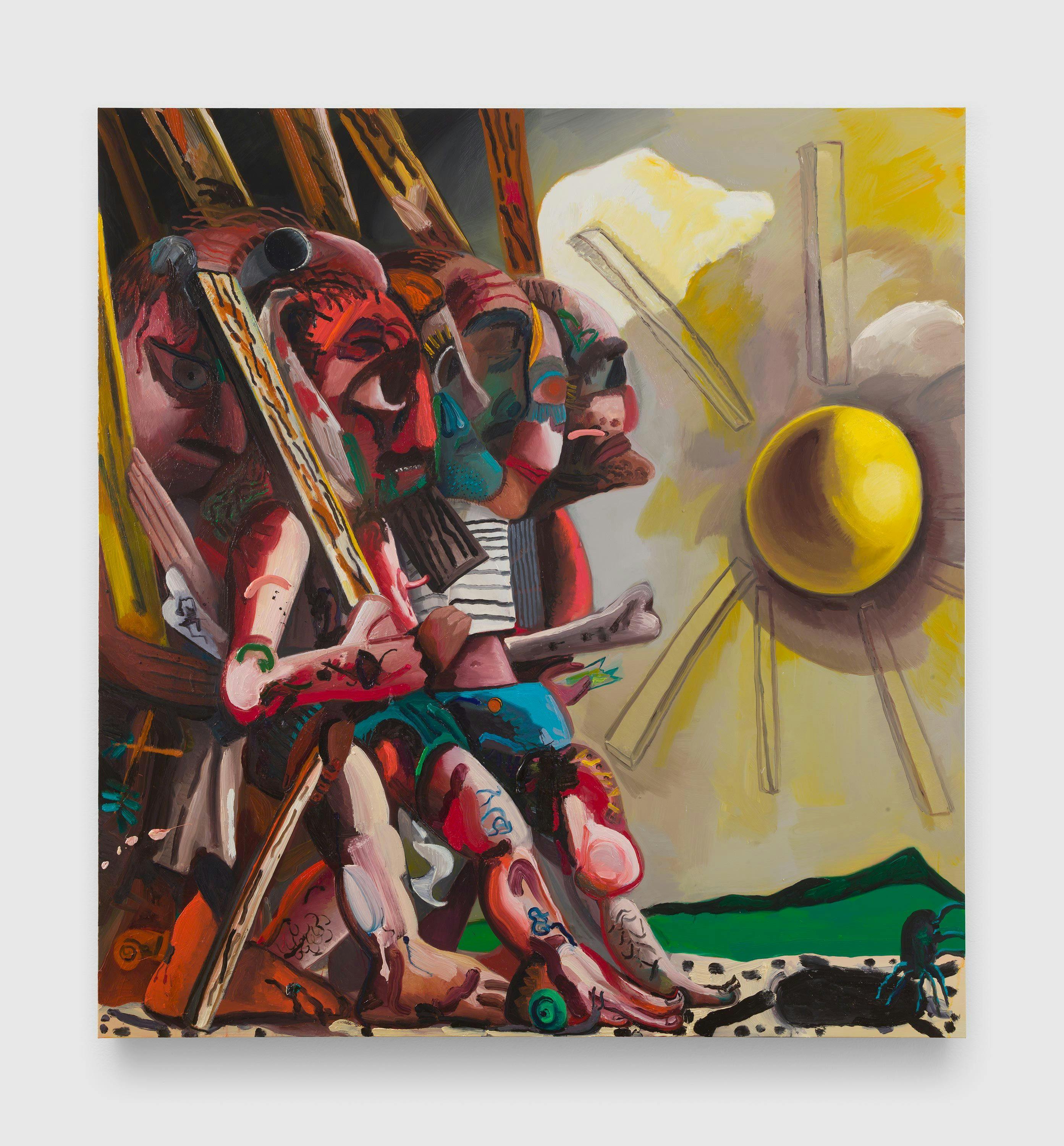 A painting by Dana Schutz, titled Beat Out the Sun, dated 2018.