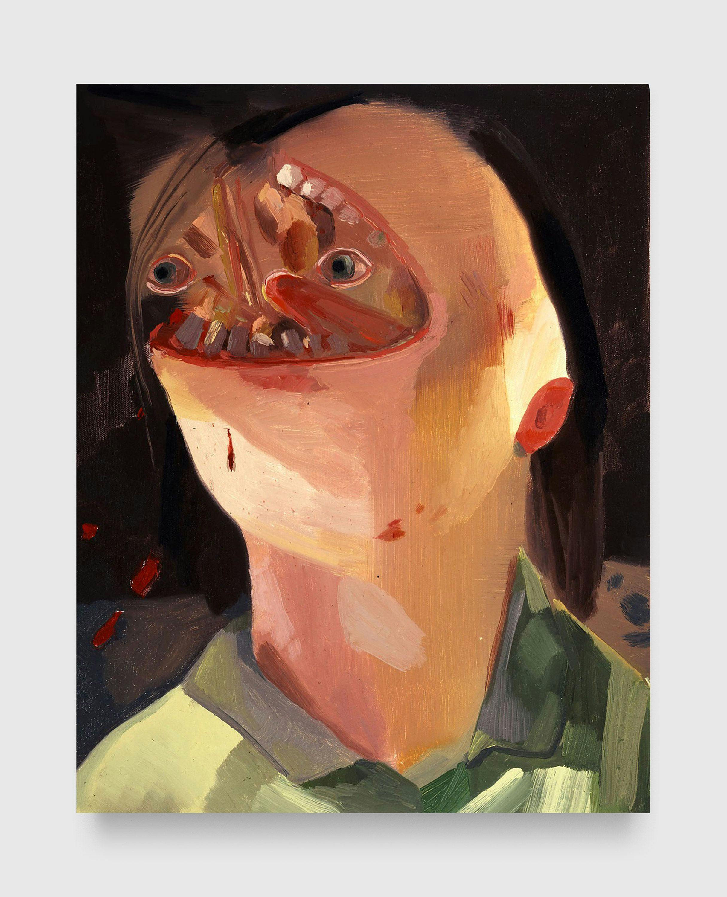 A painting by Dana Schutz, titled Face Eater, dated 2004.