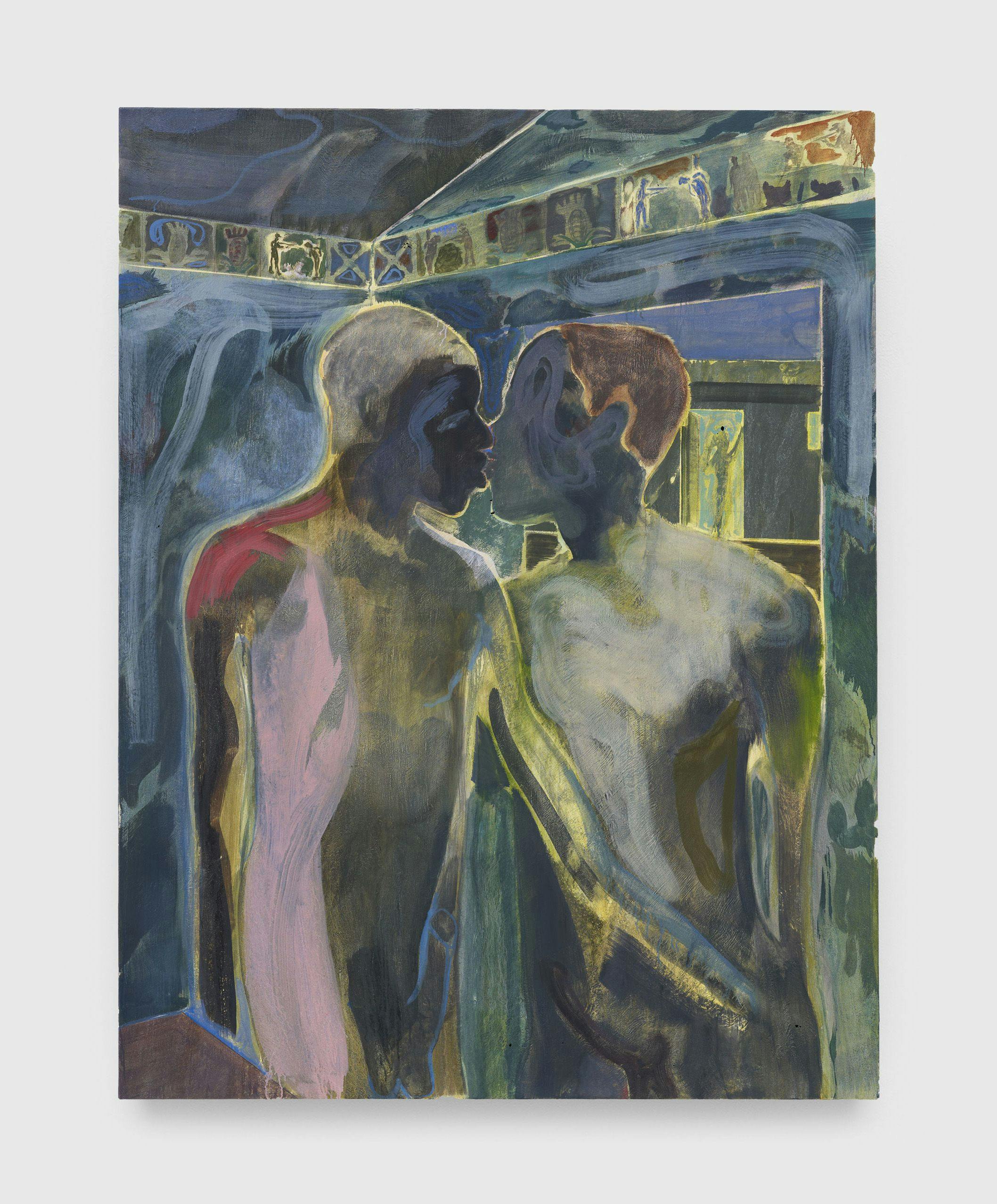 A painting by Michael Armitage, titled Kampala Suburb, dated 2014.