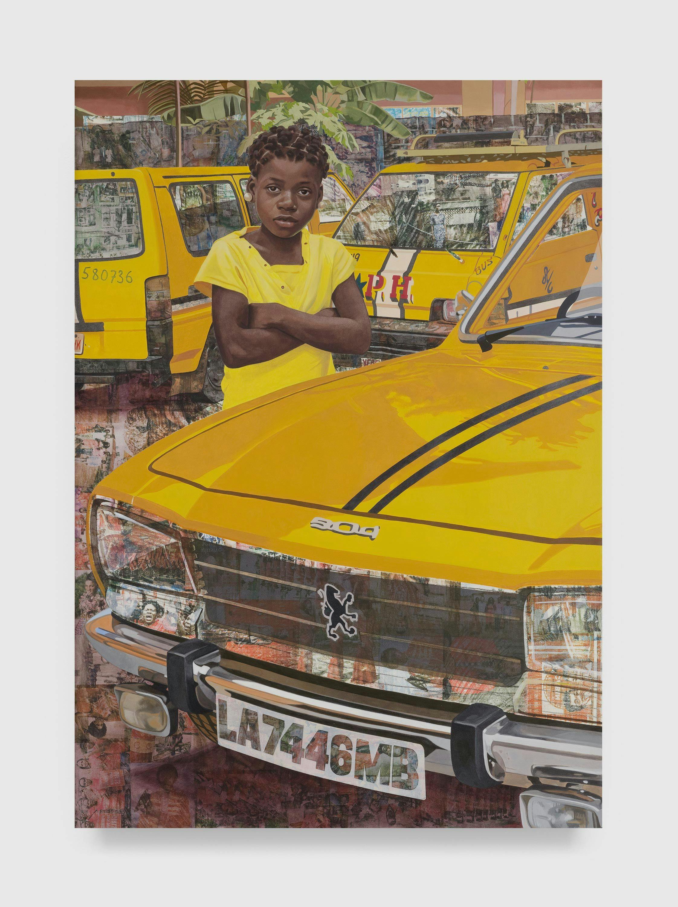 A work on paper by Njideka Akunyili Crosby, titled "The Beautyful Ones" Series #7, dated 2018.
