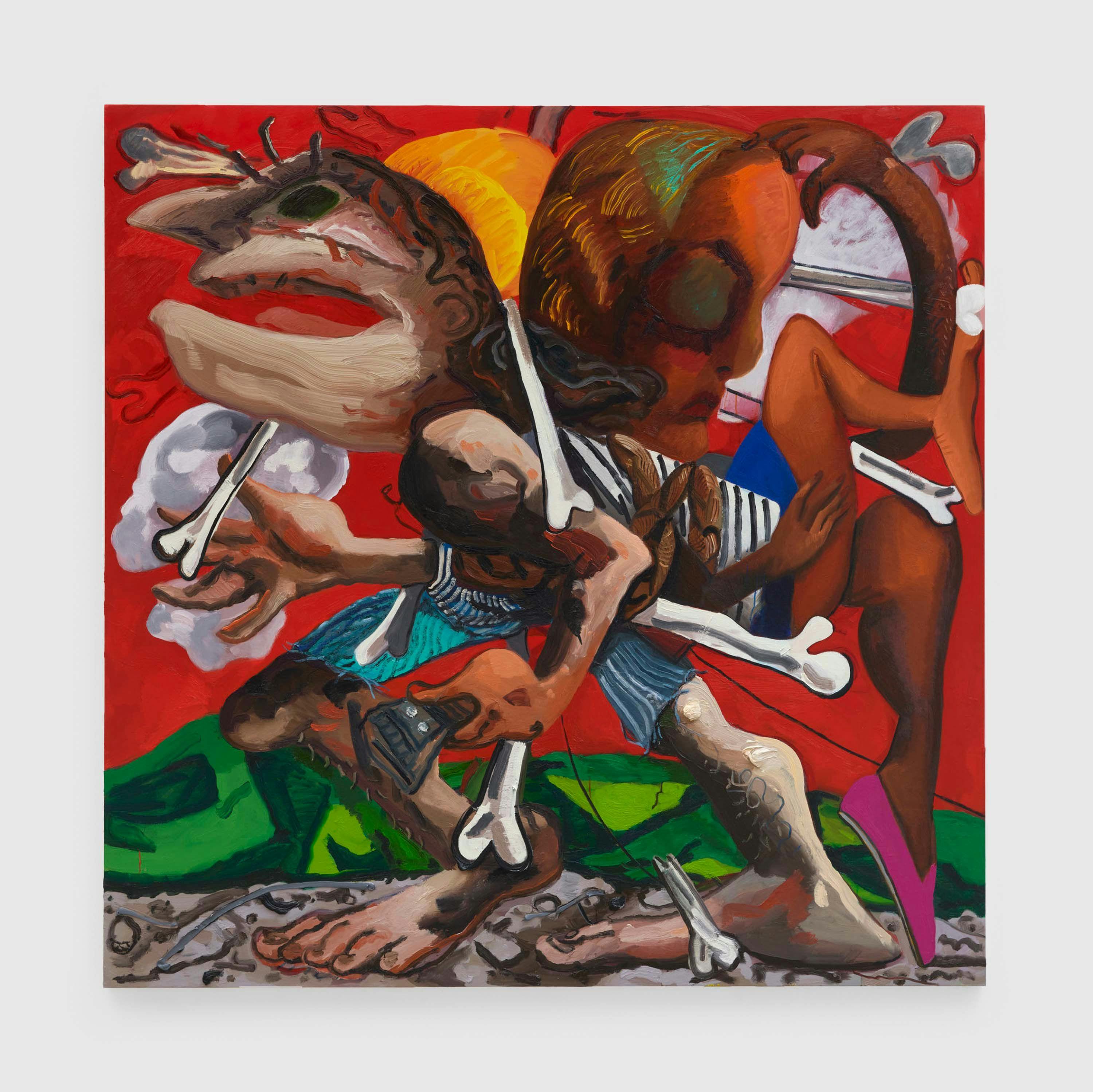 A painting by Dana Schutz, titled Bound, dated 2019.