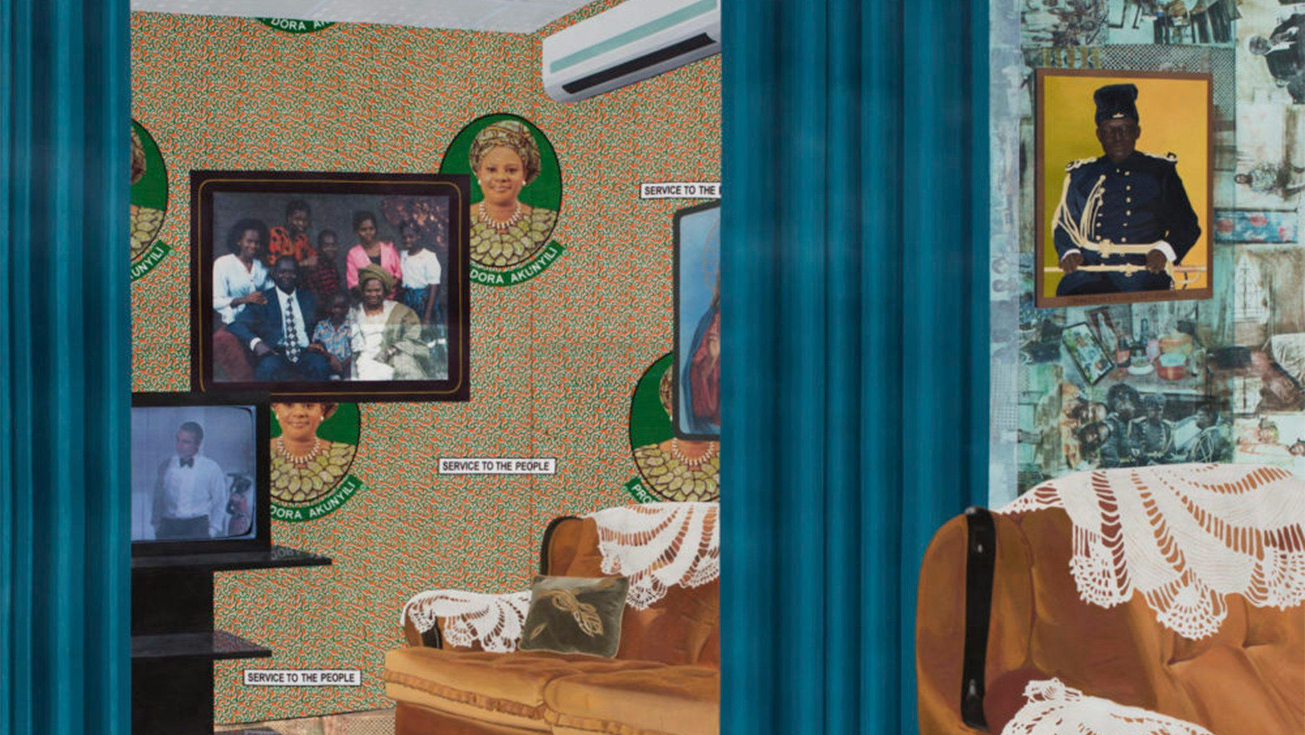 An artwork by Njideka Akunyili Crosby, titled Home: As You See Me, dated 2017. Photo by Brian Forrest