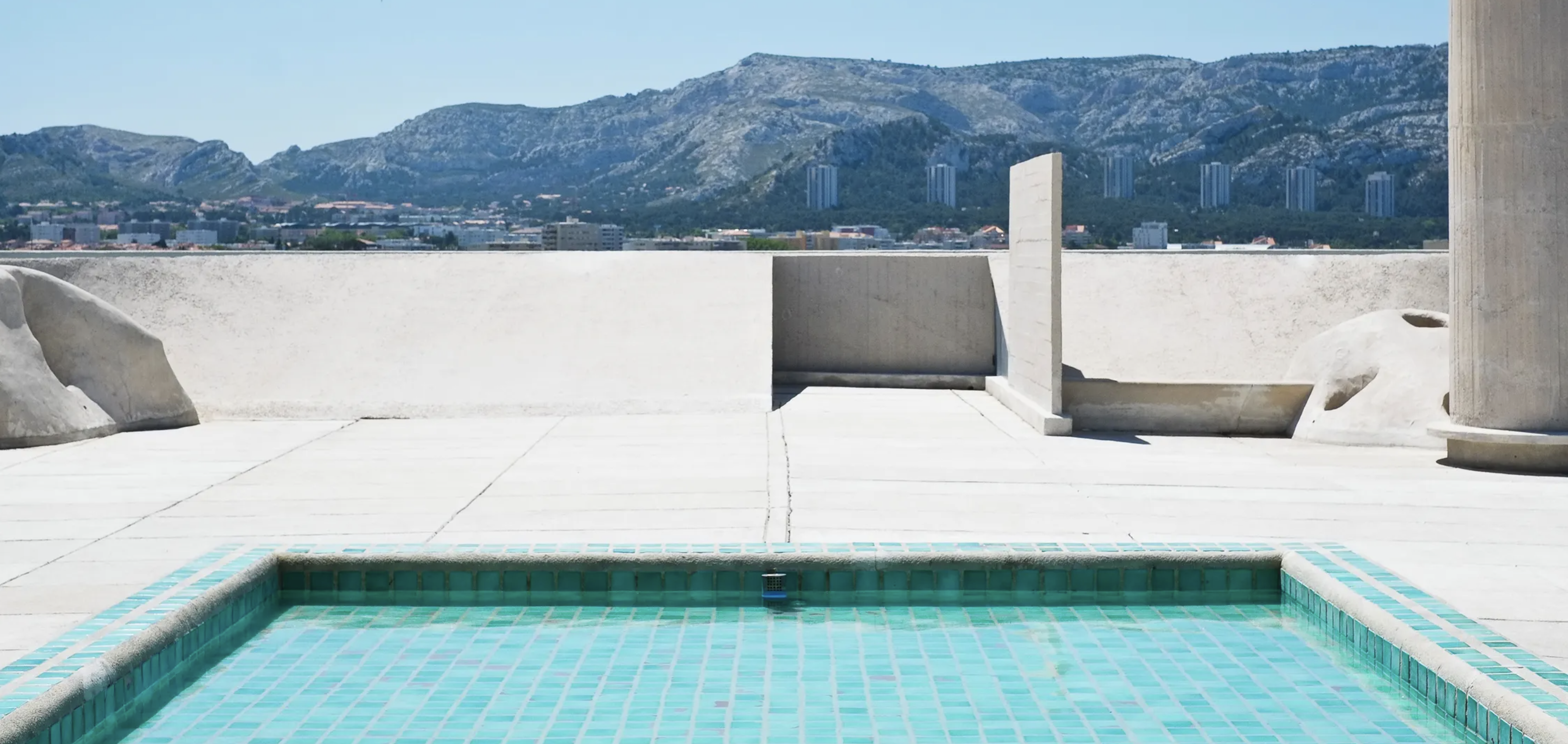 Le Corbusier's pool at the Cité Radieuse, Marseille, France.
