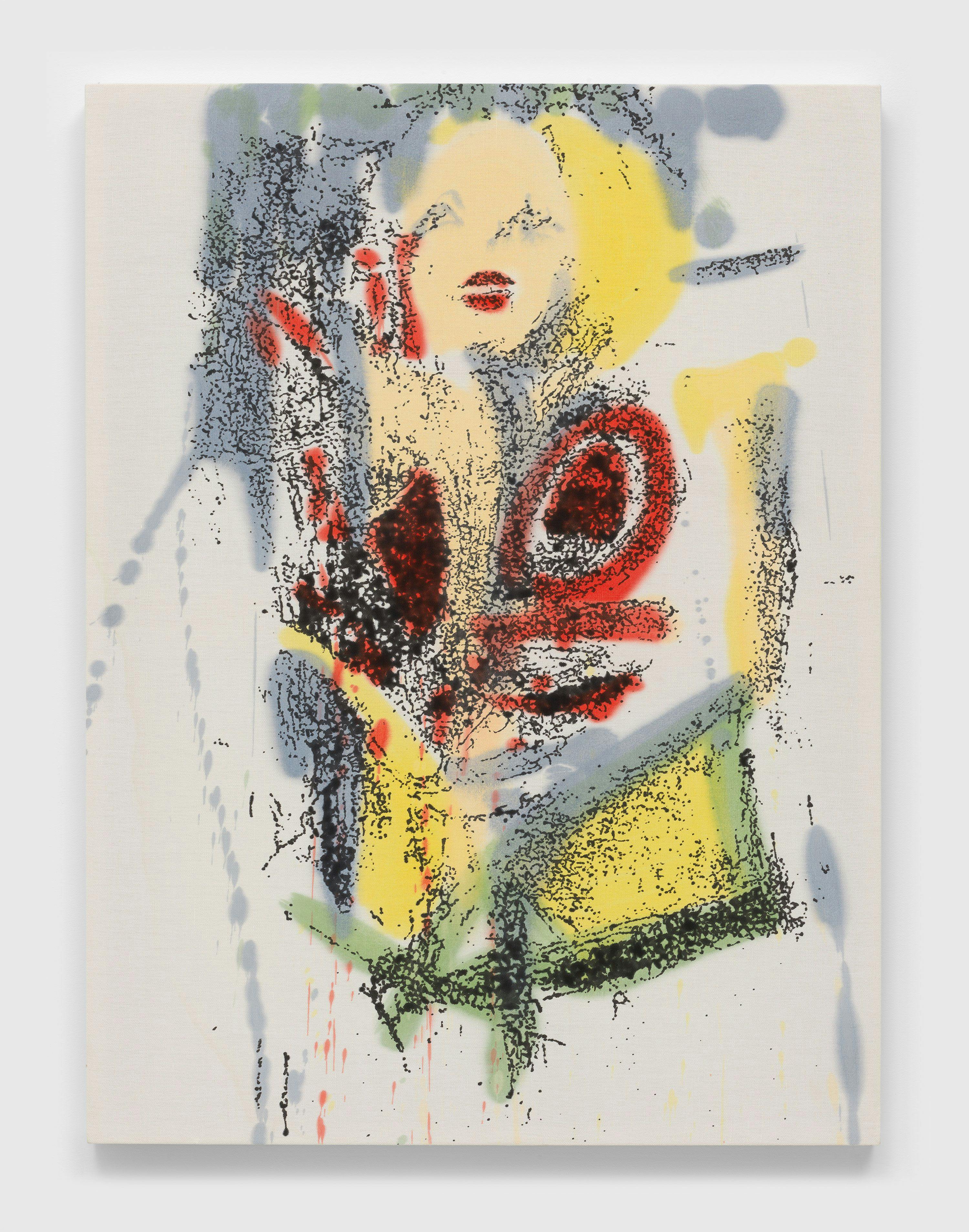 An oil and alkyd on linen artwork by Nate Lowman, titled That Marilyn, dated 2012.