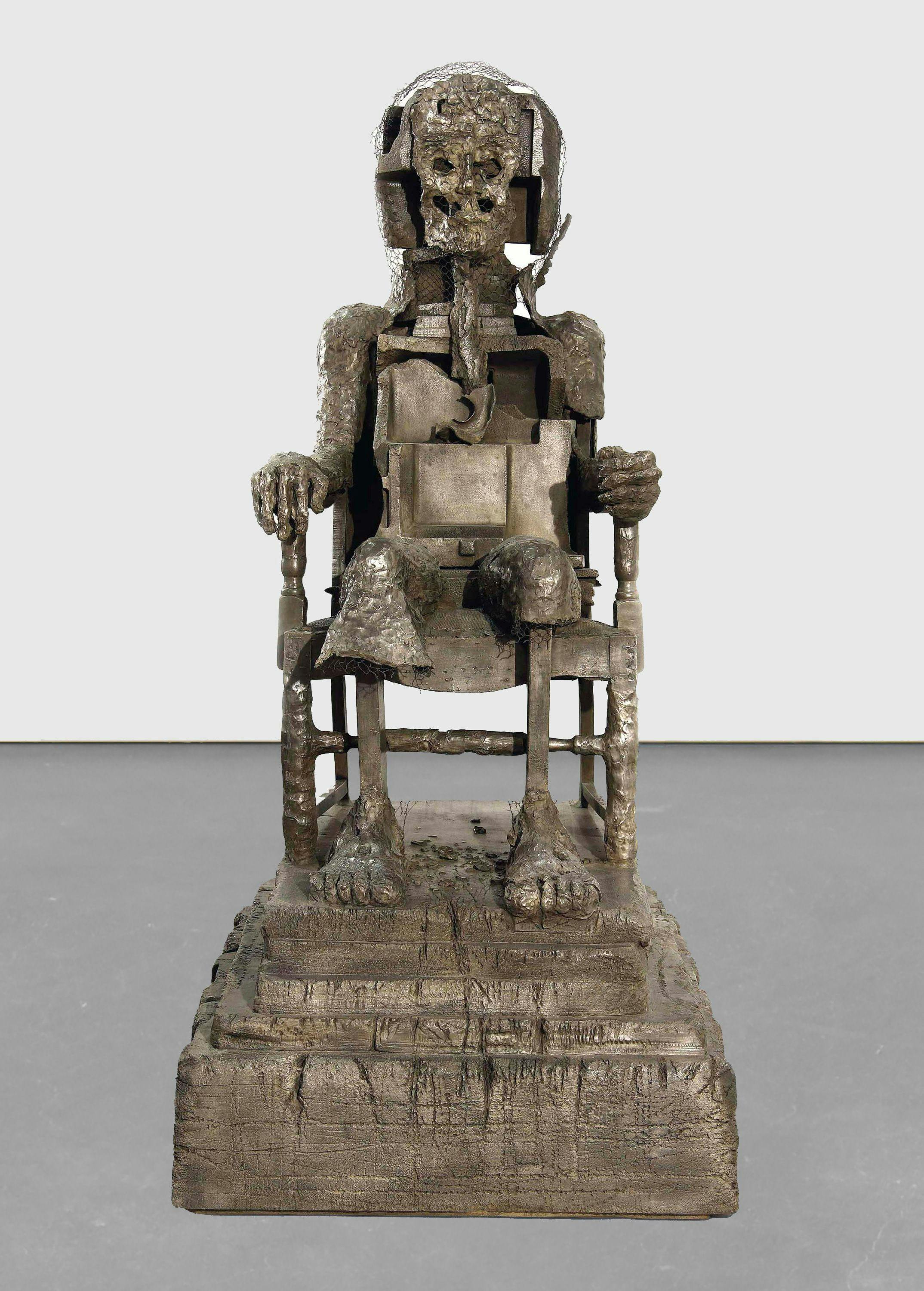 A cast bronze artwork by Huma Bhabha, titled The Orientalist, dated 2007.