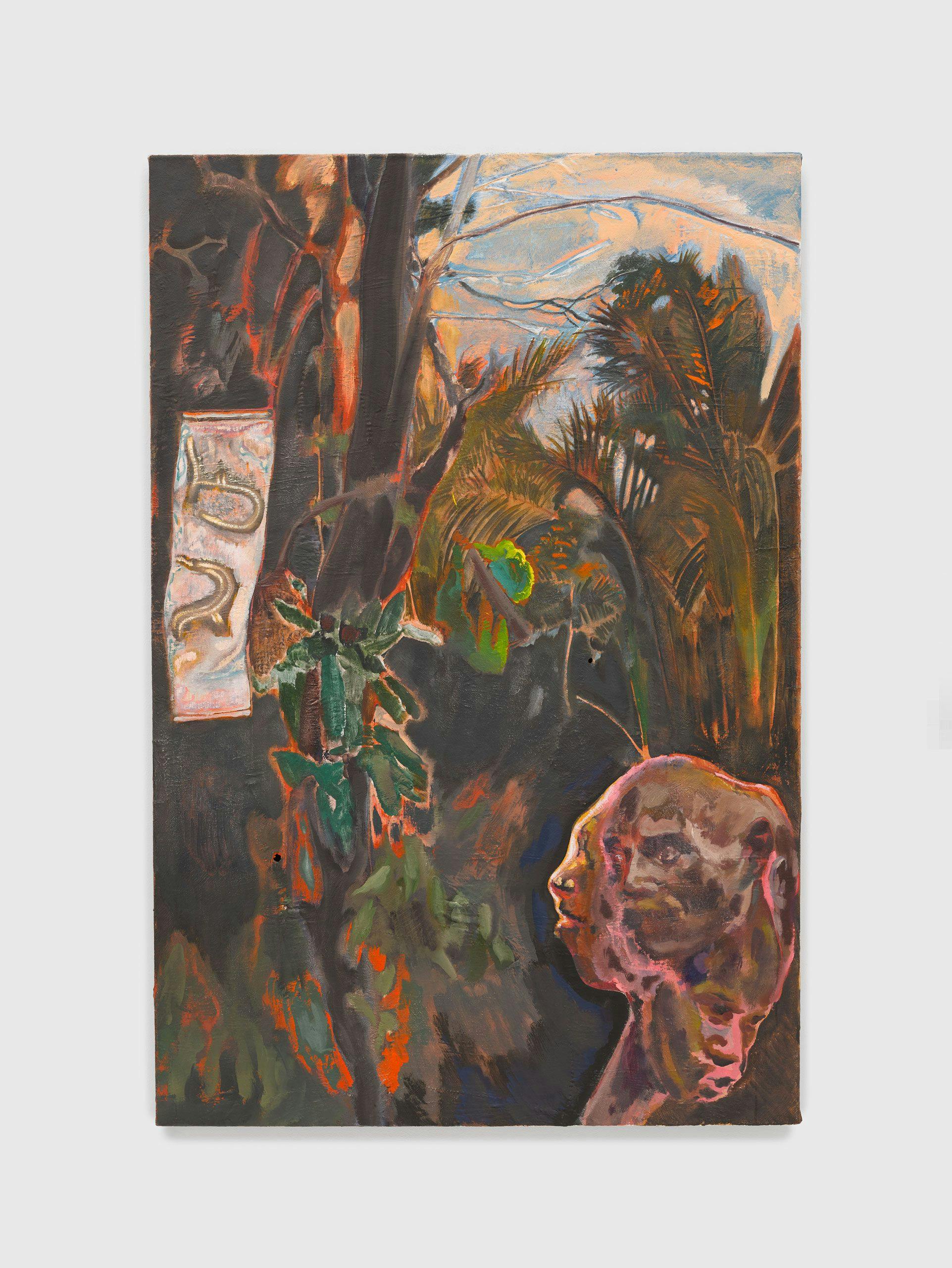 A painting by Michael Armitage, titled Account of an Illiterate Man, dated 2020.