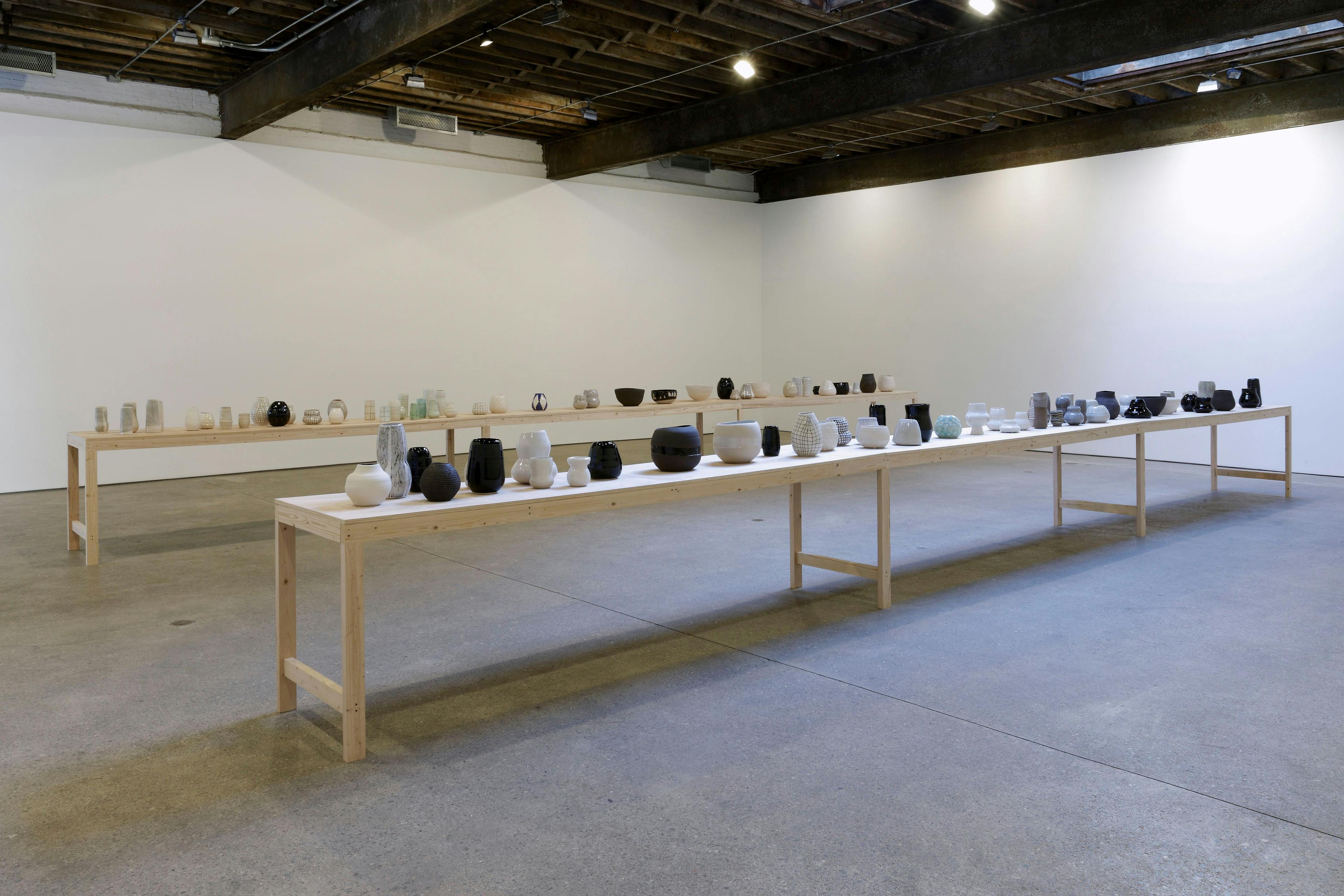 Installation view, Shio Kusaka, at Anton Kern Gallery in New York, dated 2010.