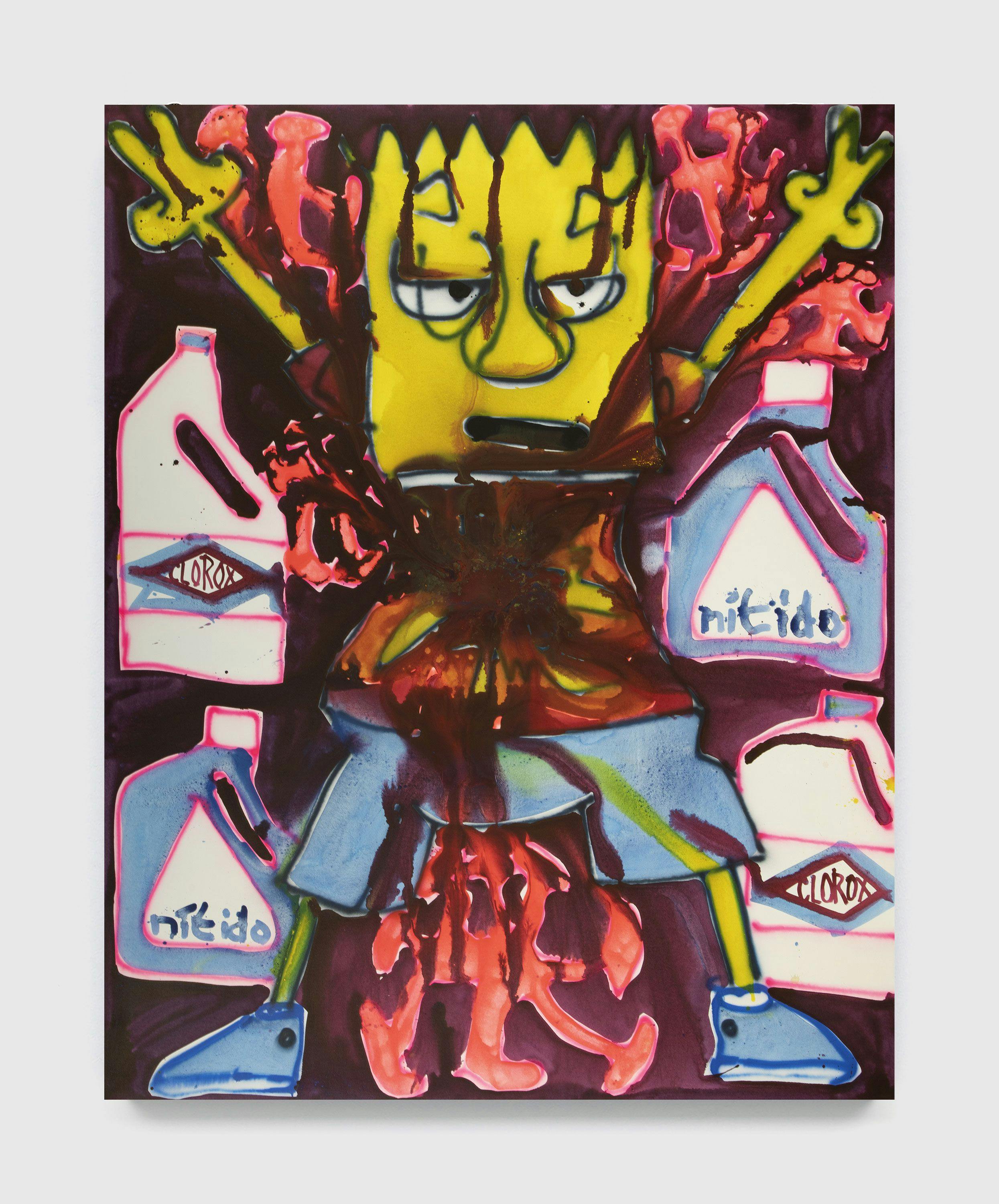 A painting by Katherine Bernhardt, titled Bart, dated 2020.