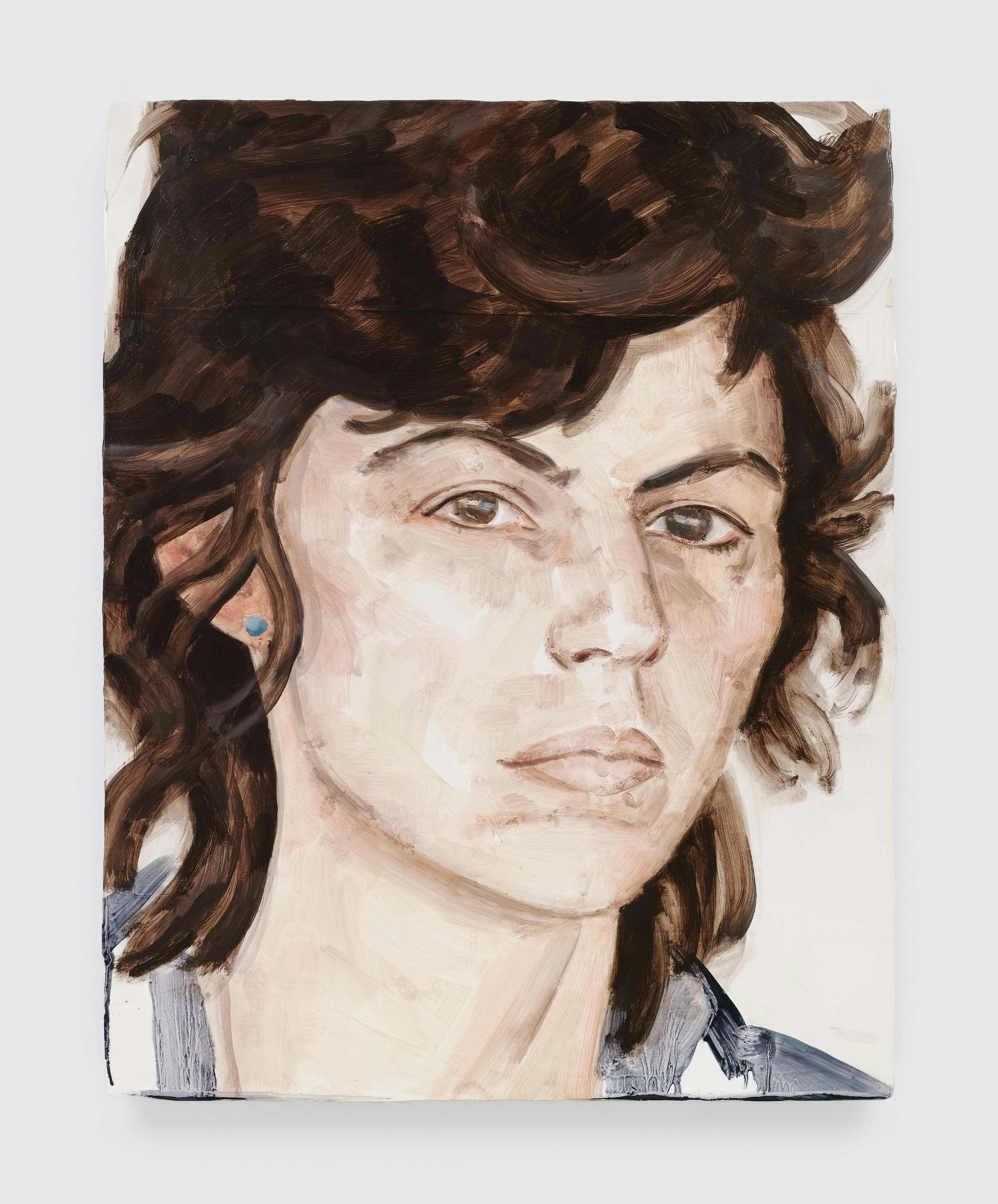 A painting by Elizabeth Peyton, titled Isa Genzken, 1980, dated 2010.