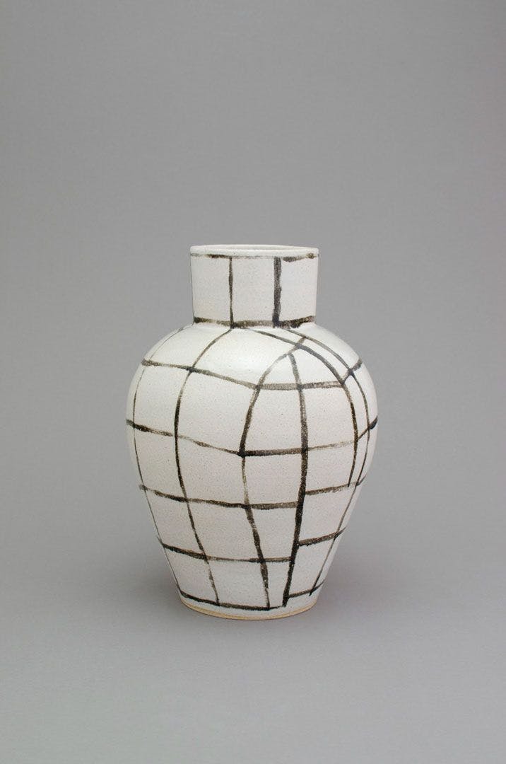 Sculpture by Shio Kusaka, titled grid 98, dated 2014.