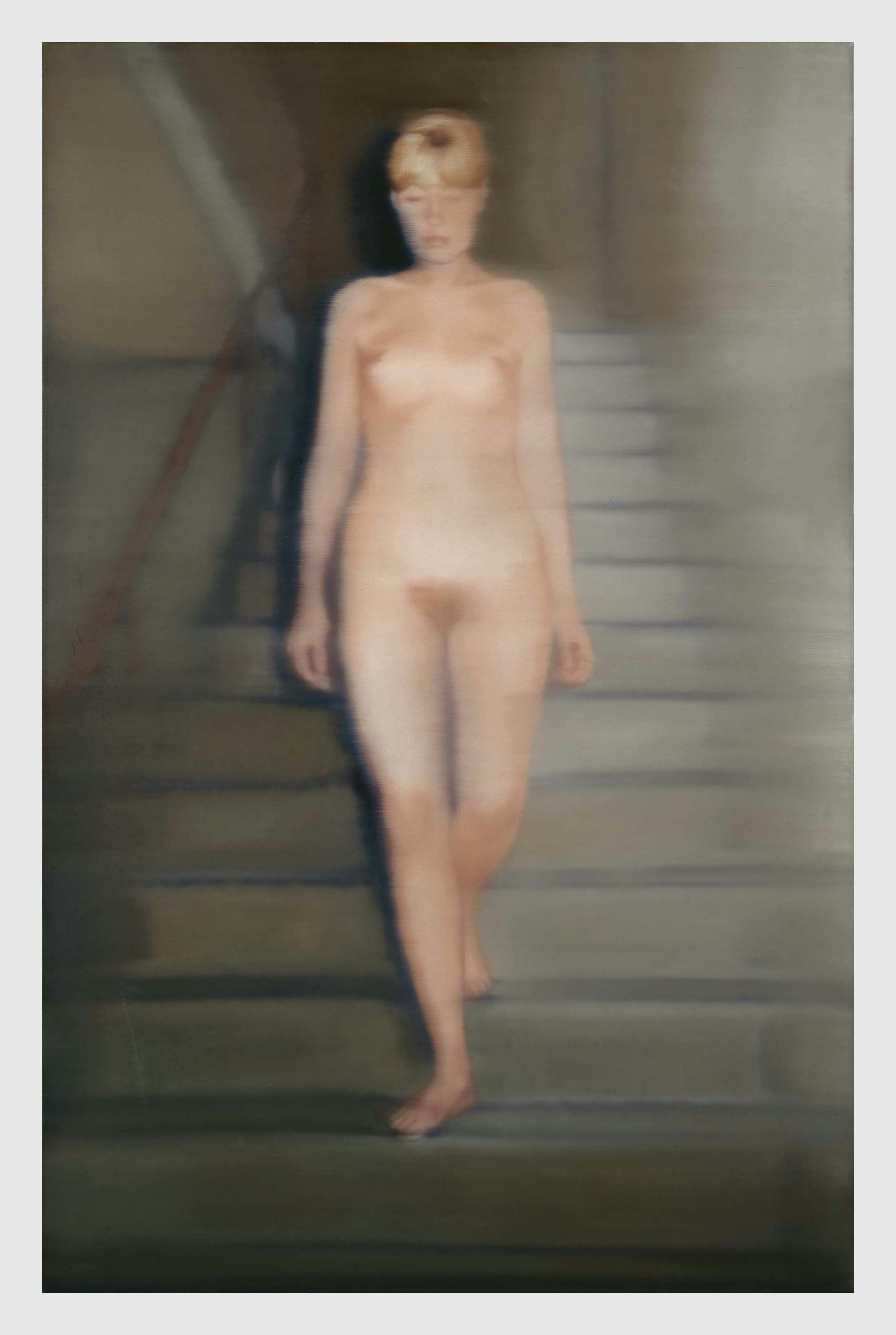 A painting by Gerhard Richter, titled Ema (Akf auf einer Treppe) (Ema [Nude on a Staircase]), dated 1966.
