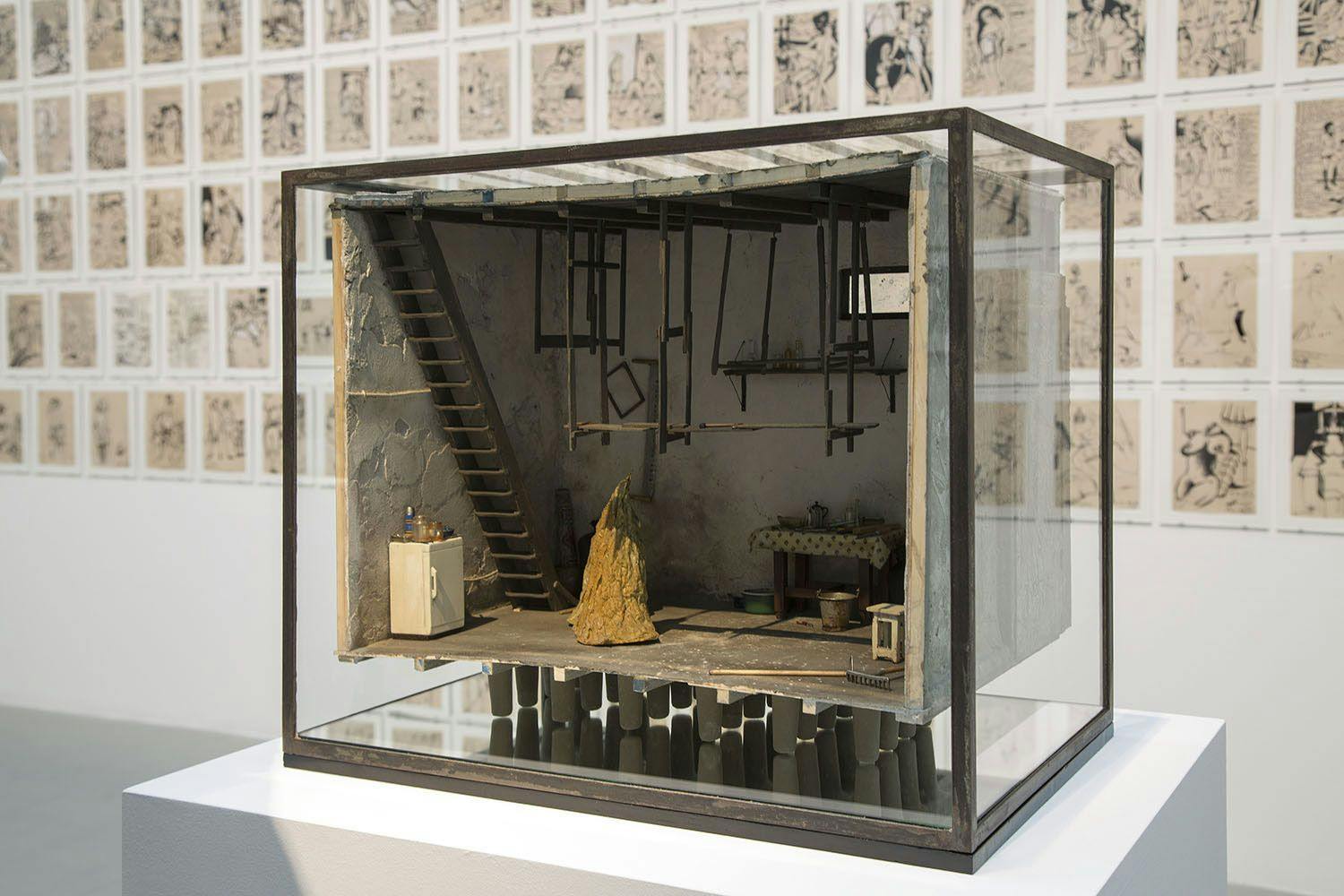 Installation view, Andra Ursuta: The Encyclopedic Palace, at the 55th Venice Biennale, dated 2013.