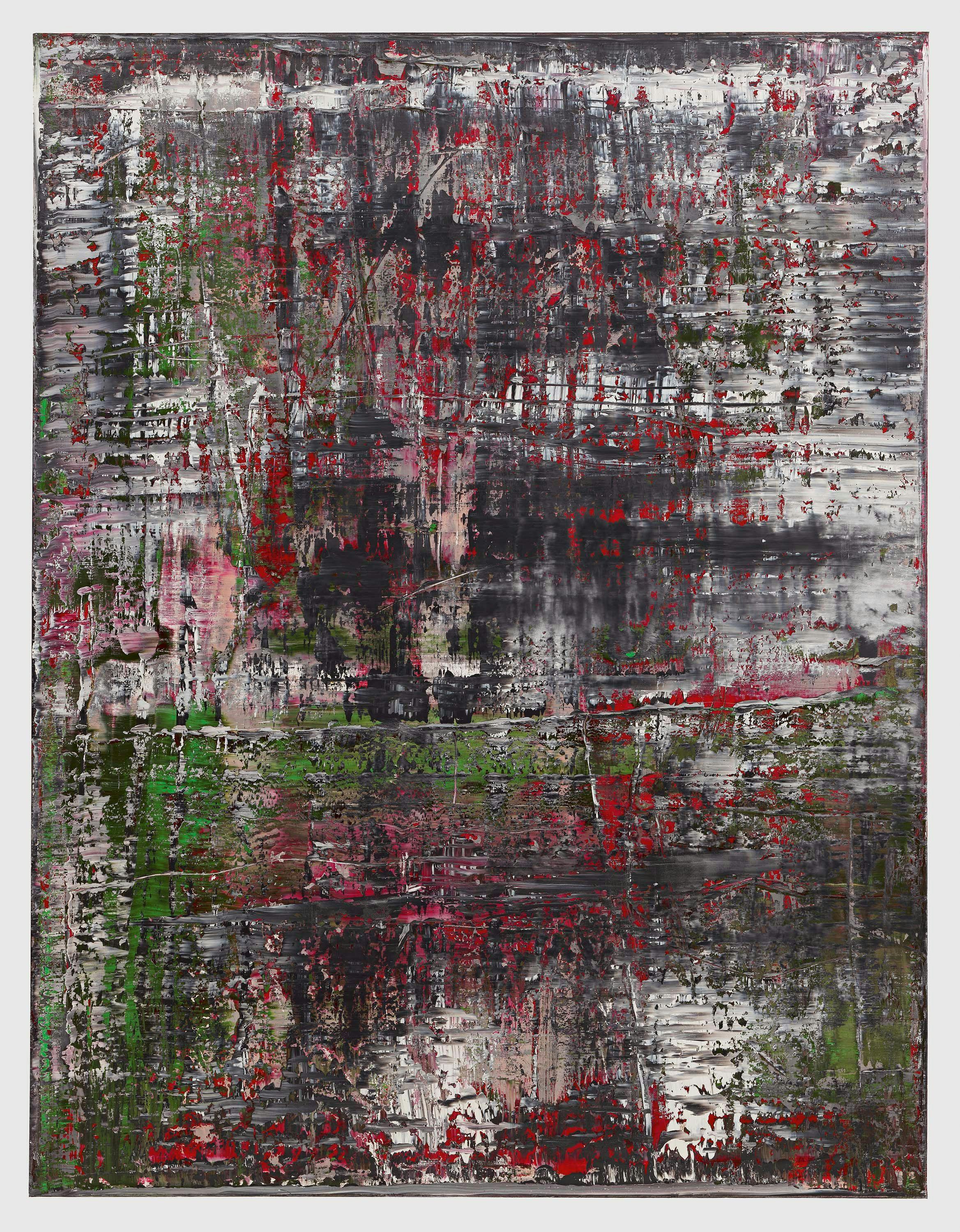 A painting by Gerhard Richter, titled Birkenau, dated 2014.