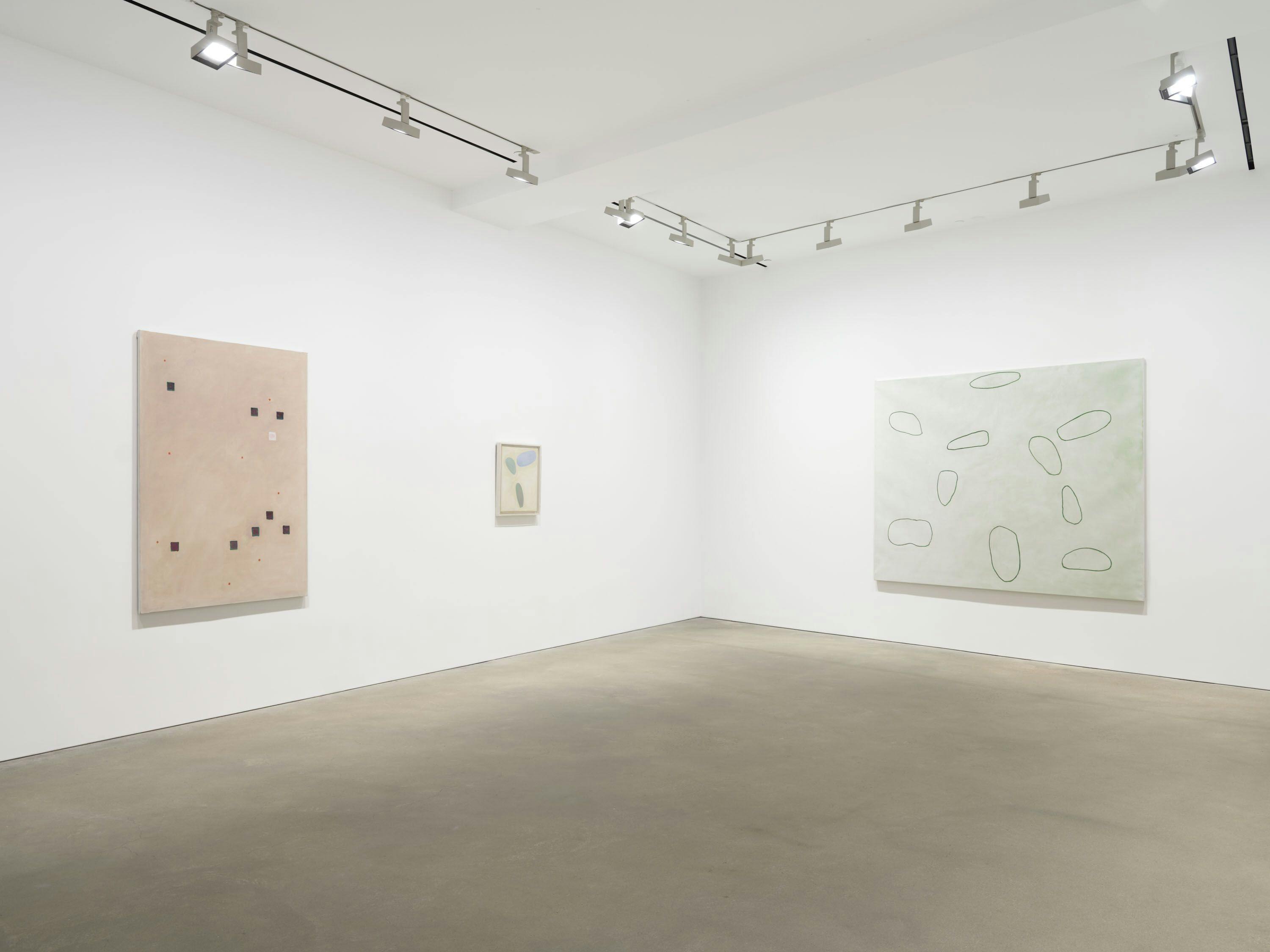 An installation view of the exhibition, Raoul de Keyser: Replay Again, at David Zwirner in Hong Kong, dated 2022.