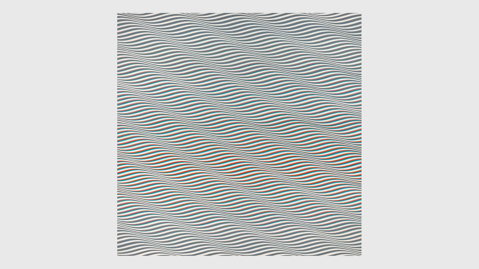 A painting by Bridget Riley, titled Cataract 3, dated 1967.