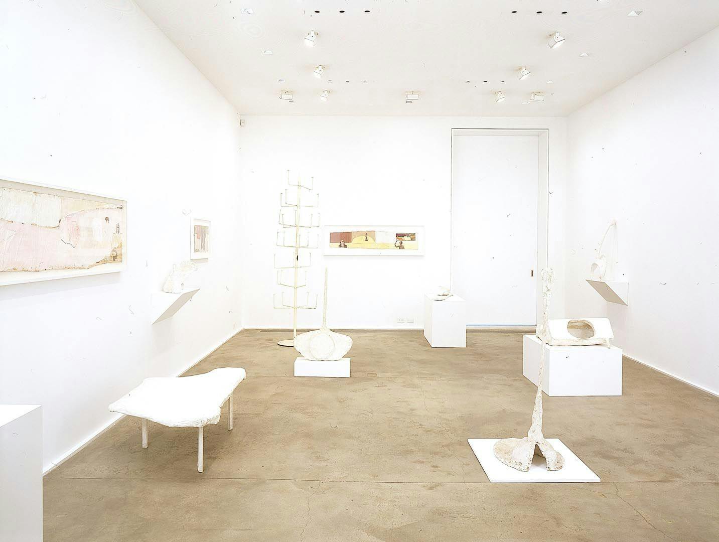 An installation view of the exhibition Franz West: Early Work, at David Zwirner New York, dated 2005.