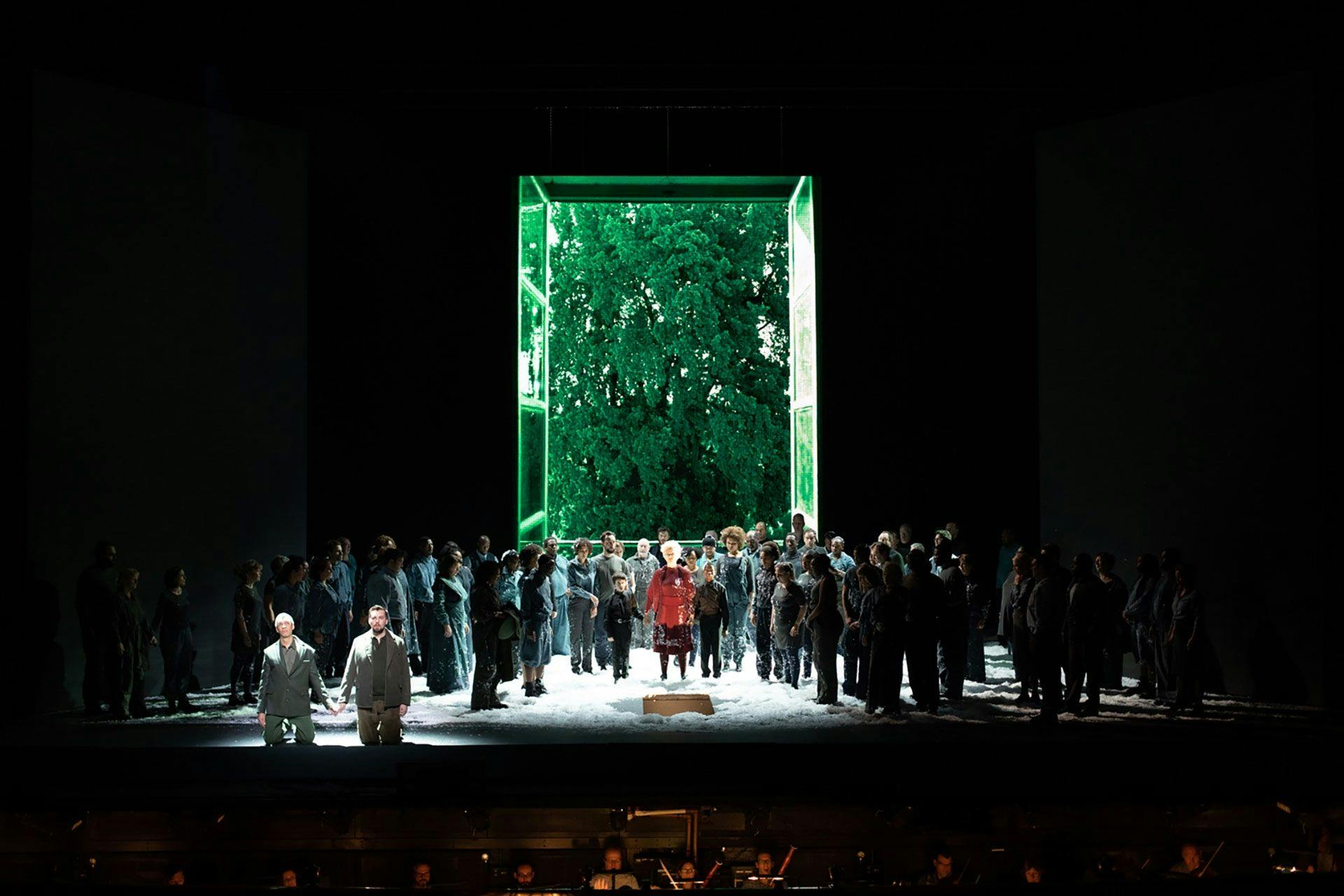 Set design by Wolfgang Tillmans at the English National Opera's performance of War Requiem, at Saint Martin's Lane, in London, dated November 2018.