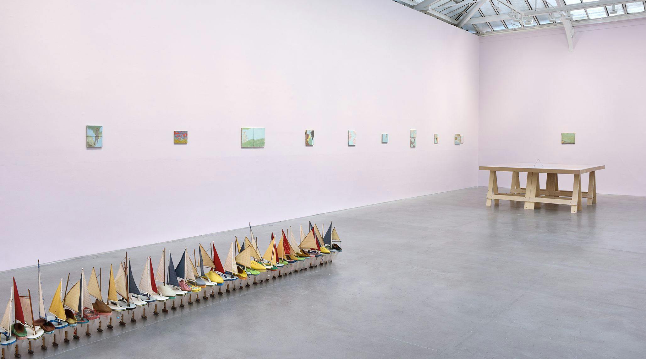 An installation view from an exhibition titled, Francis Alÿs: Don’t Cross the Bridge Before You Get to the River, at David Zwirner, Paris, in 2021.