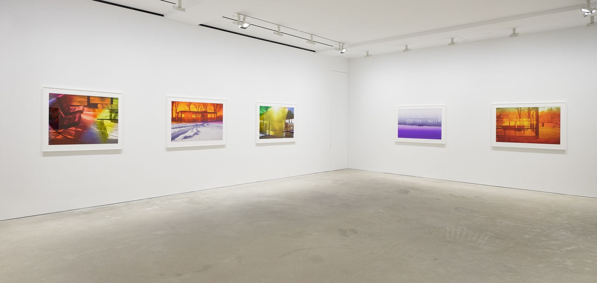An installation view of an exhibition titled James Welling: Metamorphosis at David Zwirner, Hong Kong, in 2021.