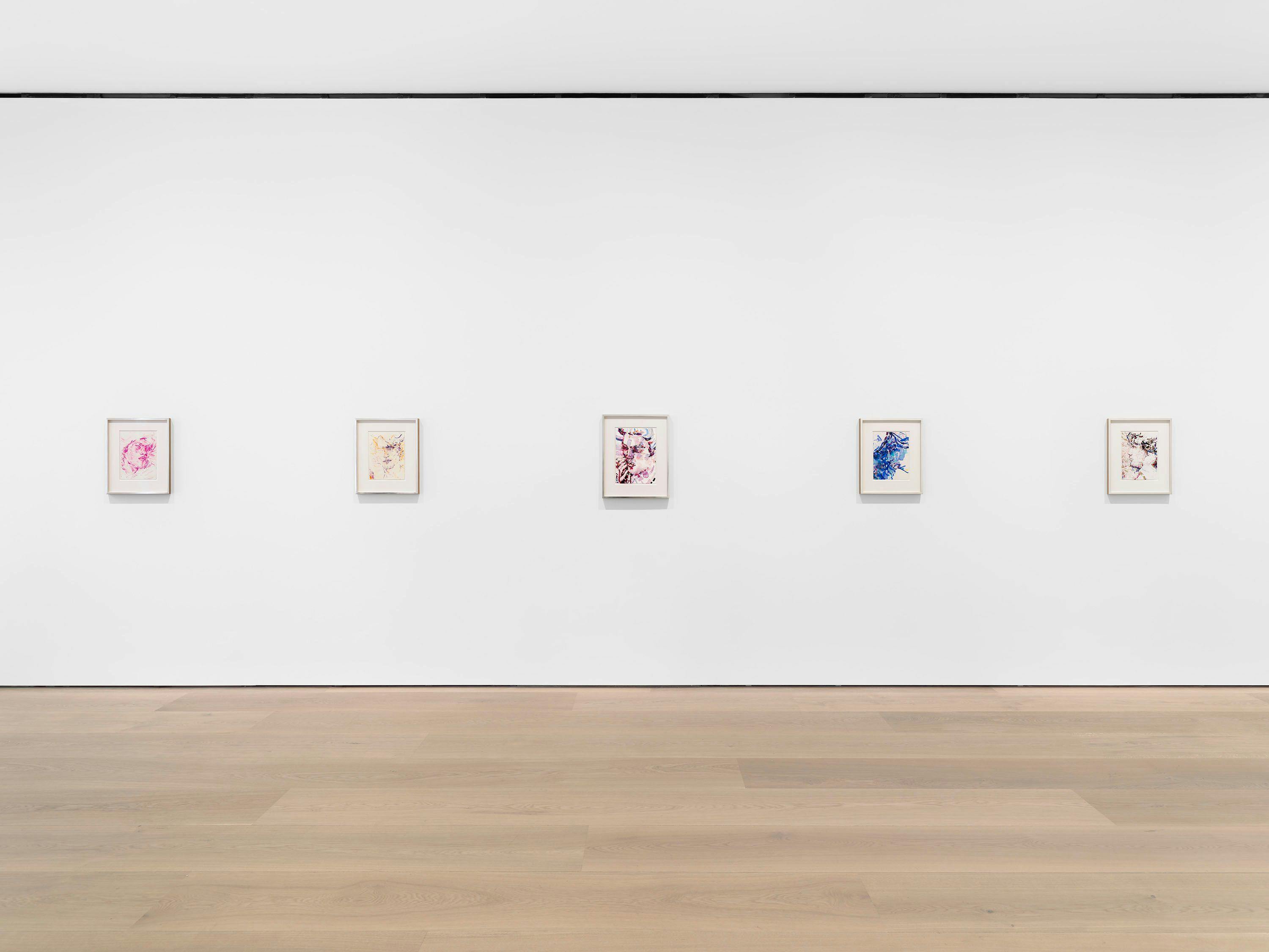 Installation view of the exhibition, Elizabeth Peyton: Angel, at David Zwirner in London, dated 2023.