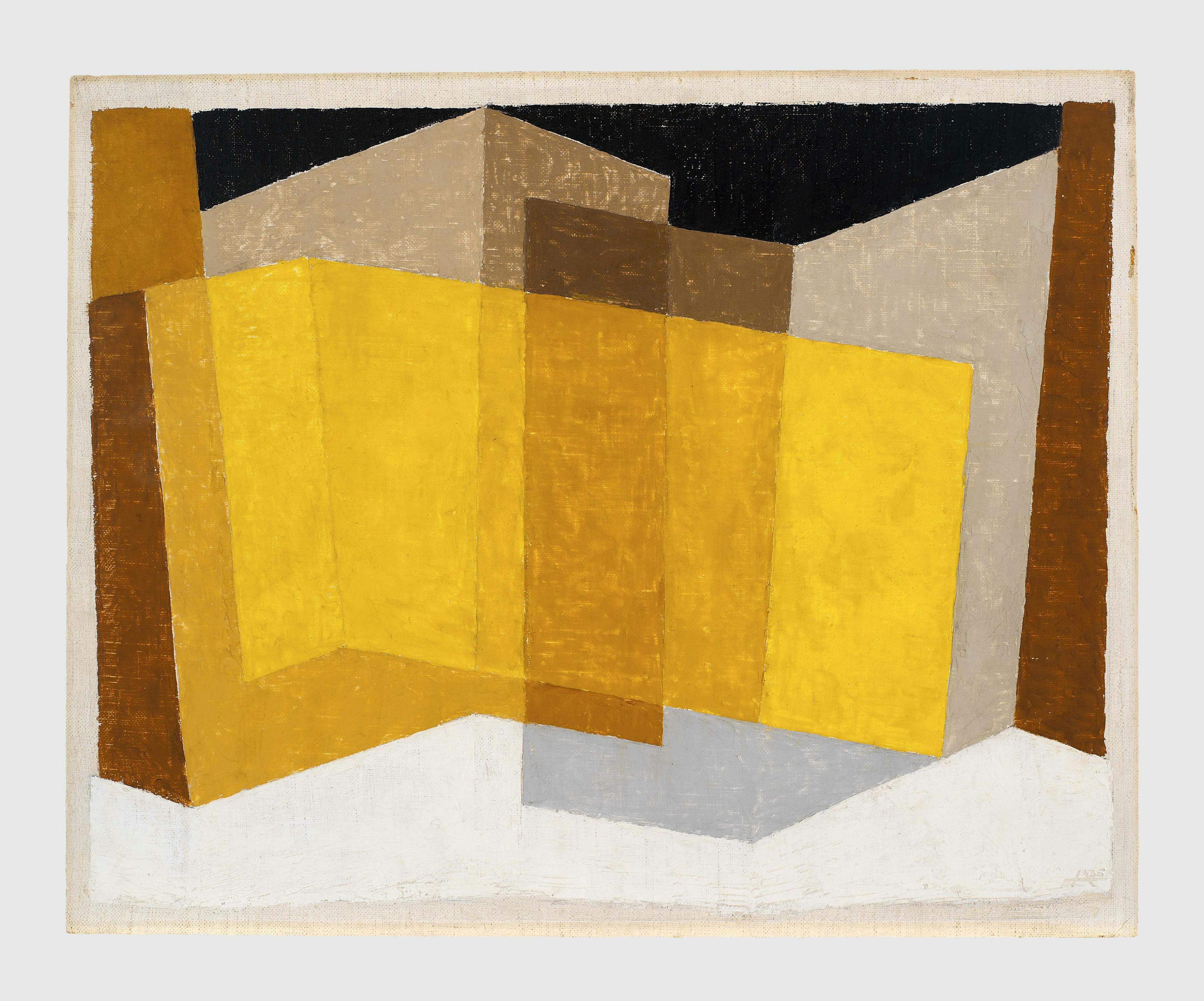 A painting by Josef Albers, titled Angular, dated 1935.