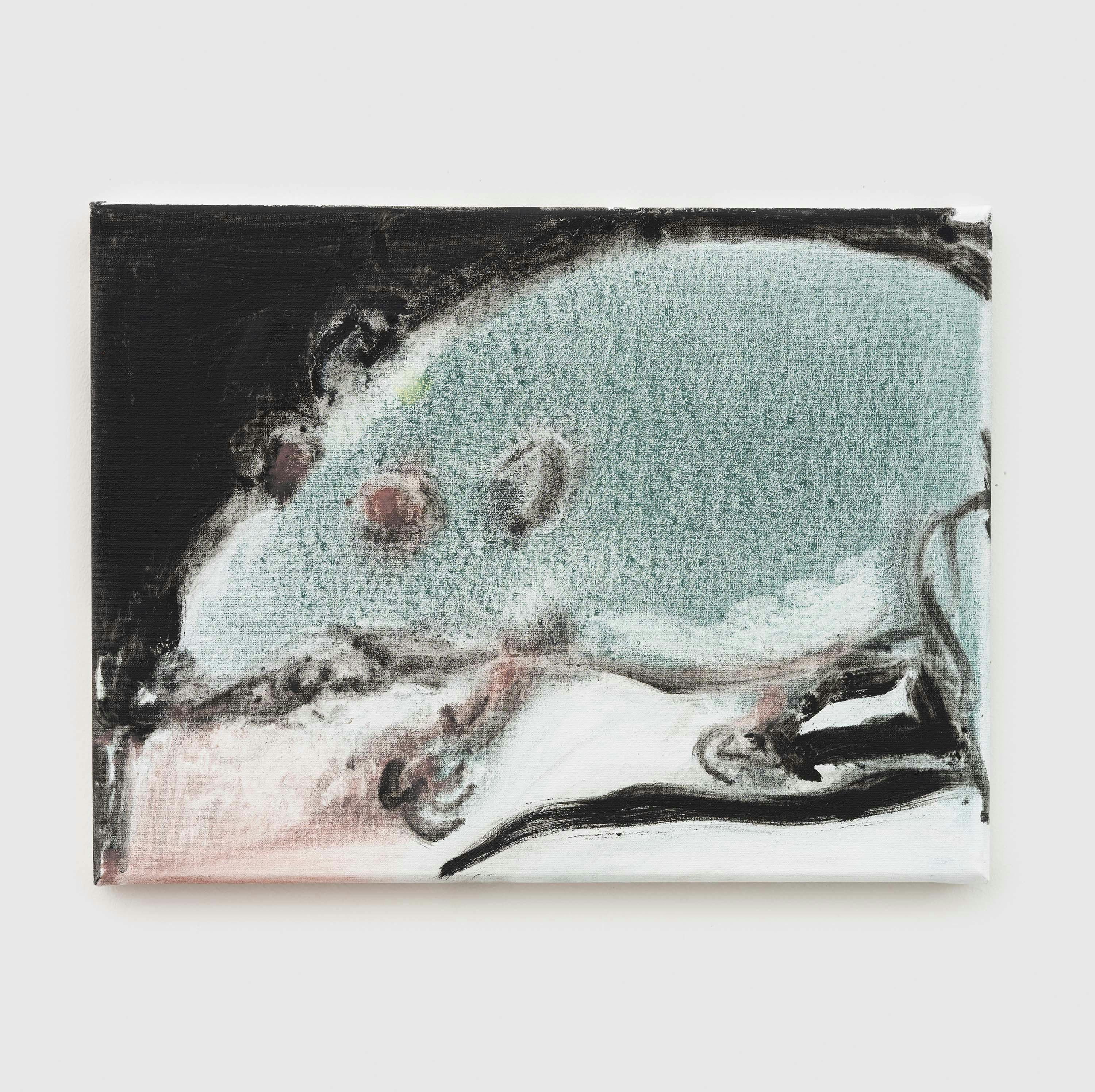 An oil on canvas painting by Marlene Dumas, titled Rat, dated 2020.
