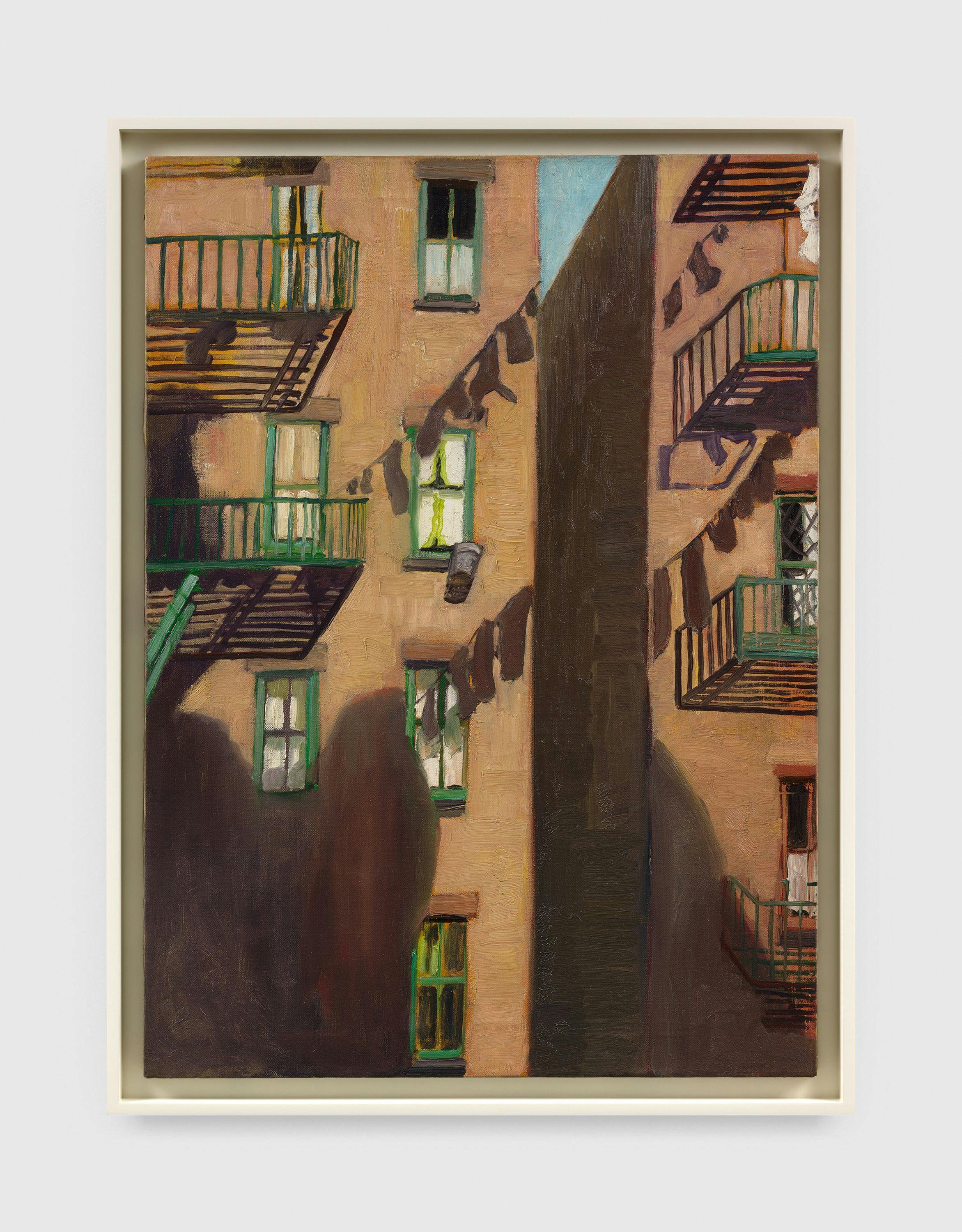 A painting by Alice Neel, titled Fire Escape, dated 1948.