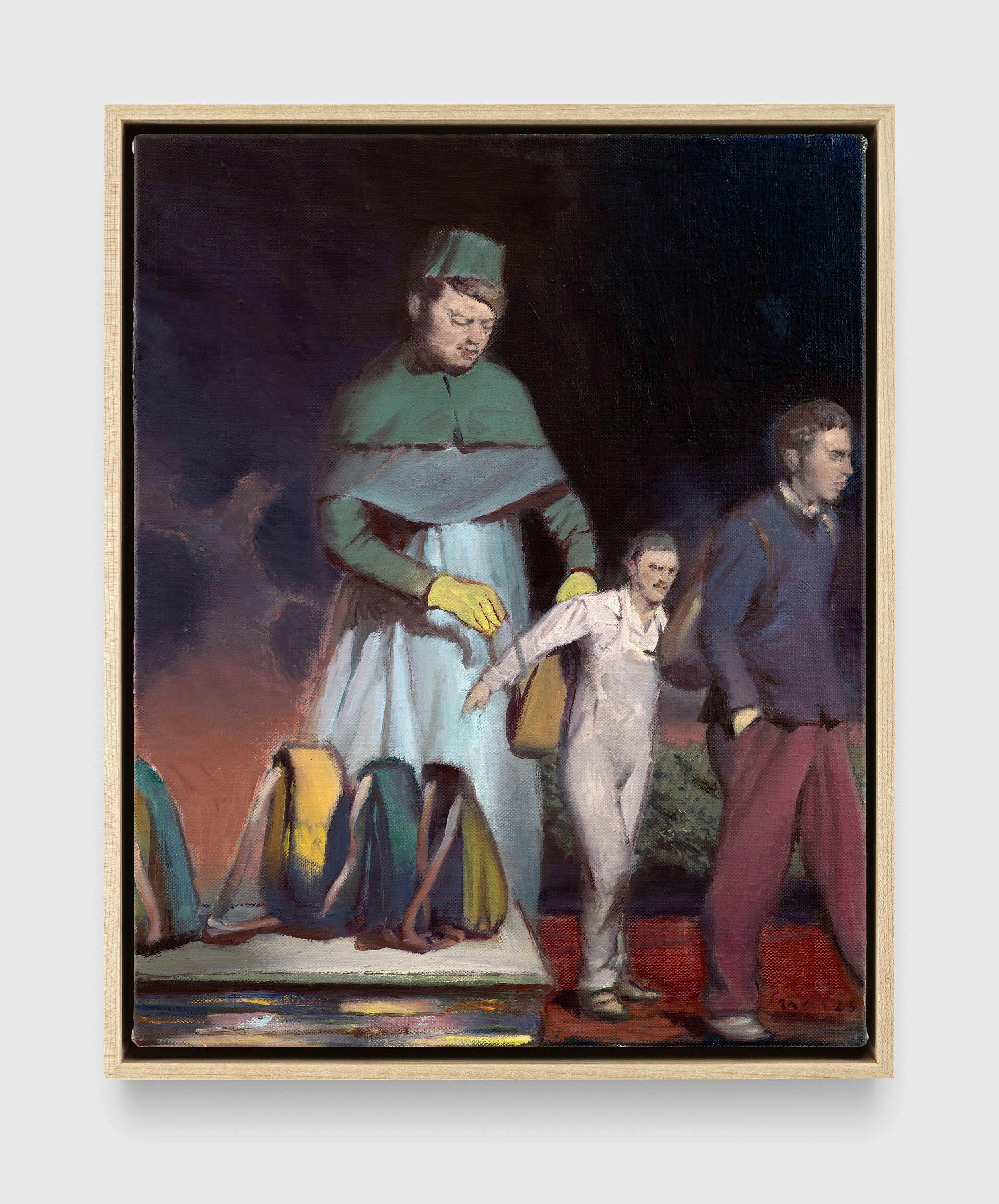 A painting by Neo Rauch, titled Die Beladung, dated 2023.