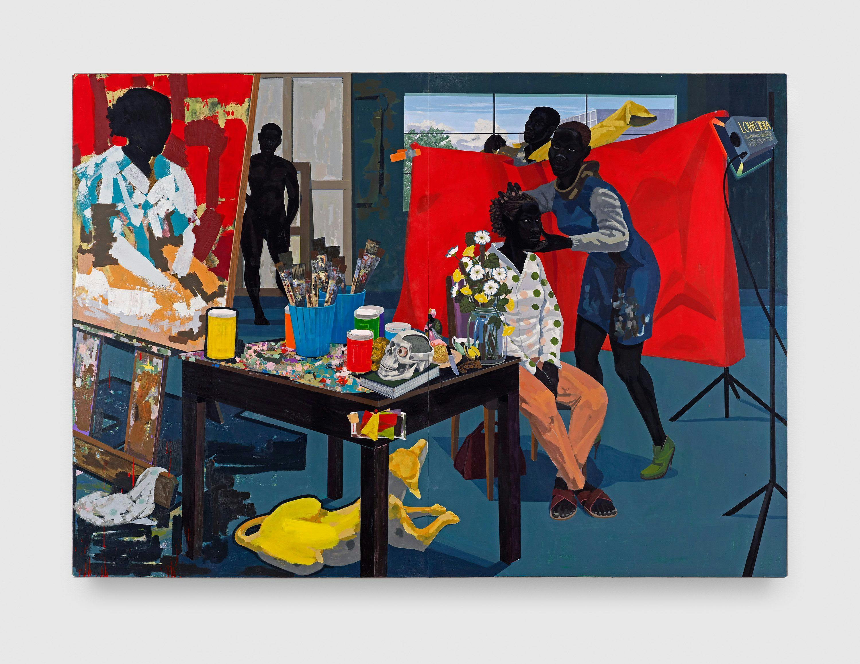 A painting by Kerry James, titled Marshall Untitled (Studio), dated 2014.