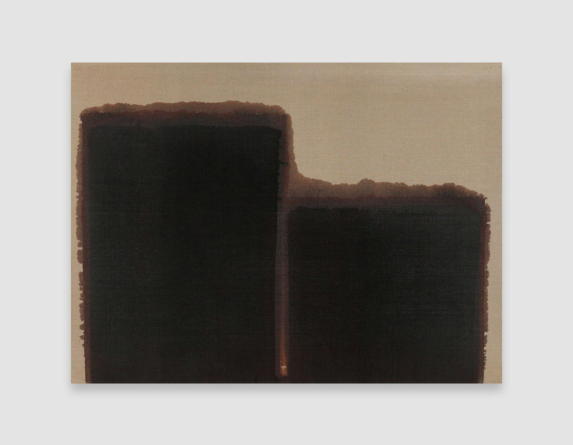 A painting by Yun Hyong-keun, titled Burnt Umber & Ultramarine, dated 1991.
