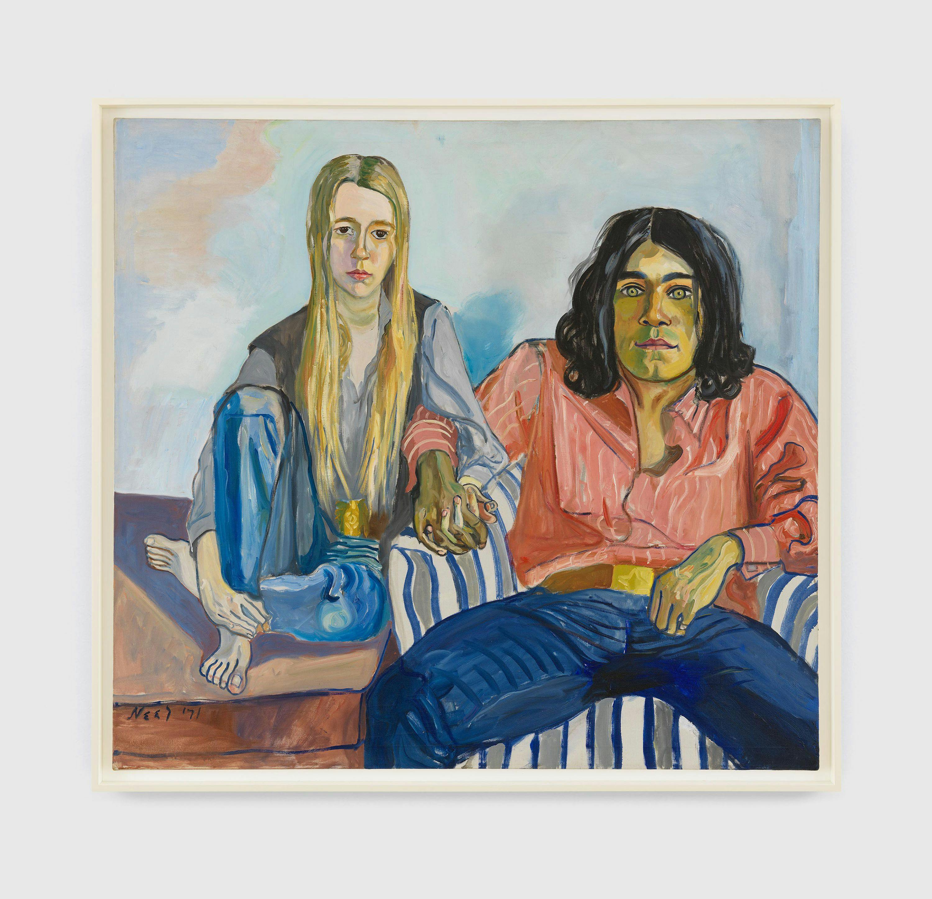 A painting by Alice Neel, titled Ian and Mary, dated 1971.