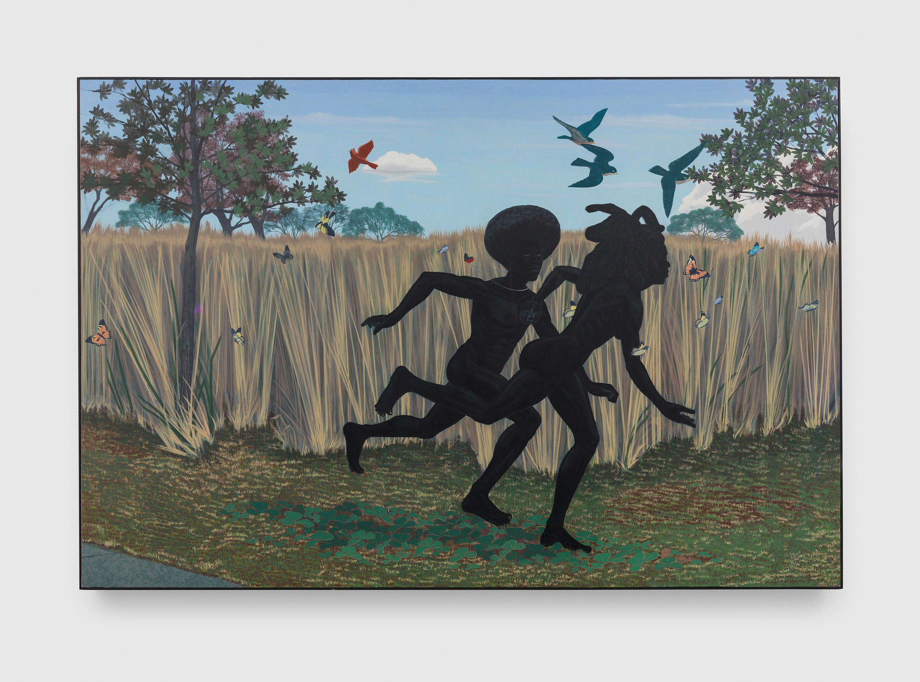 A painting by Kerry James Marshall, titled Vignette, dated 2003.