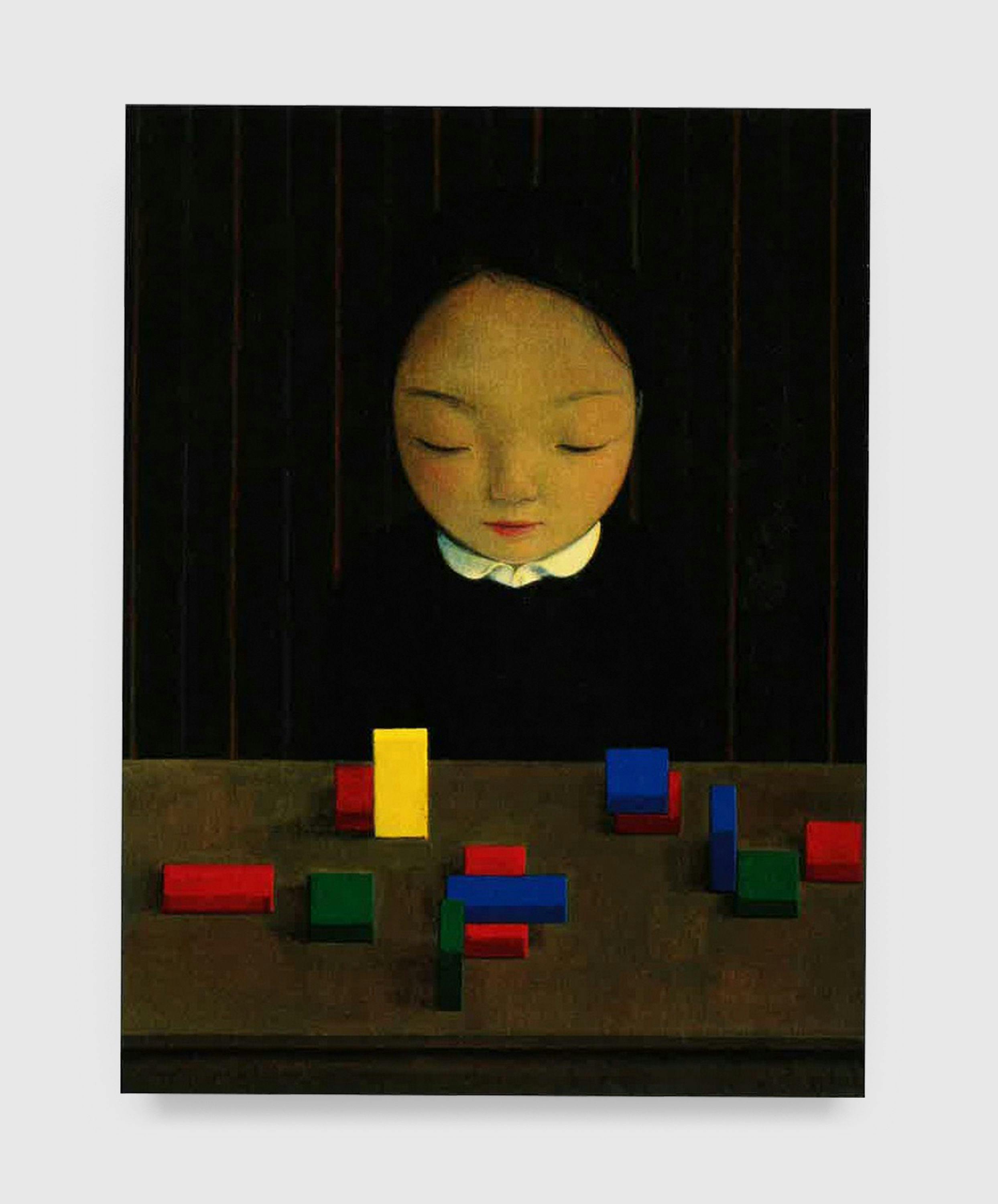 A painting by Liu Ye, titled Girl with Toy Bricks, dated 2007.