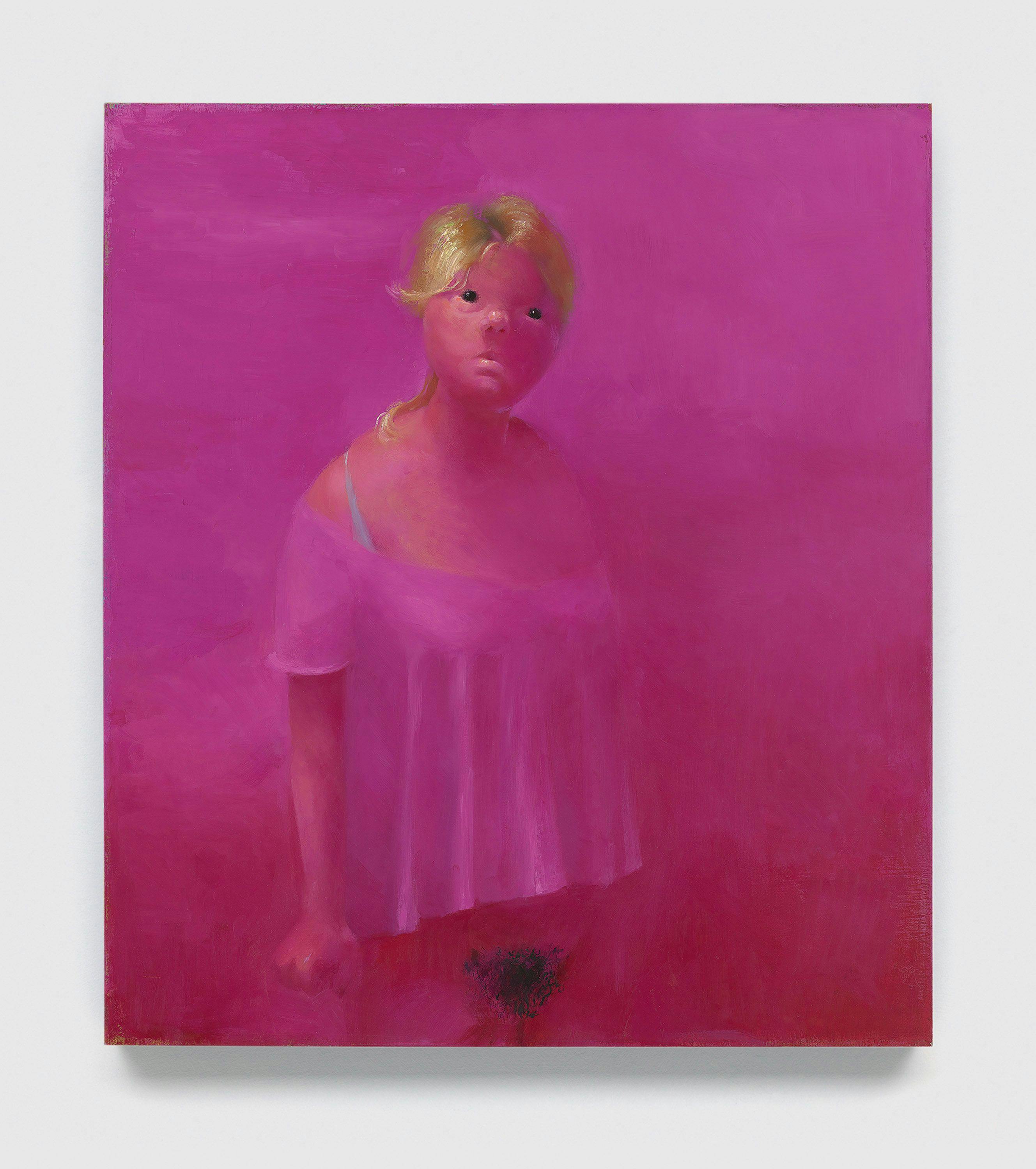 A painting by Lisa Yuskavage, titled The Ones That Don't Want To: Bad Baby, dated 1991.