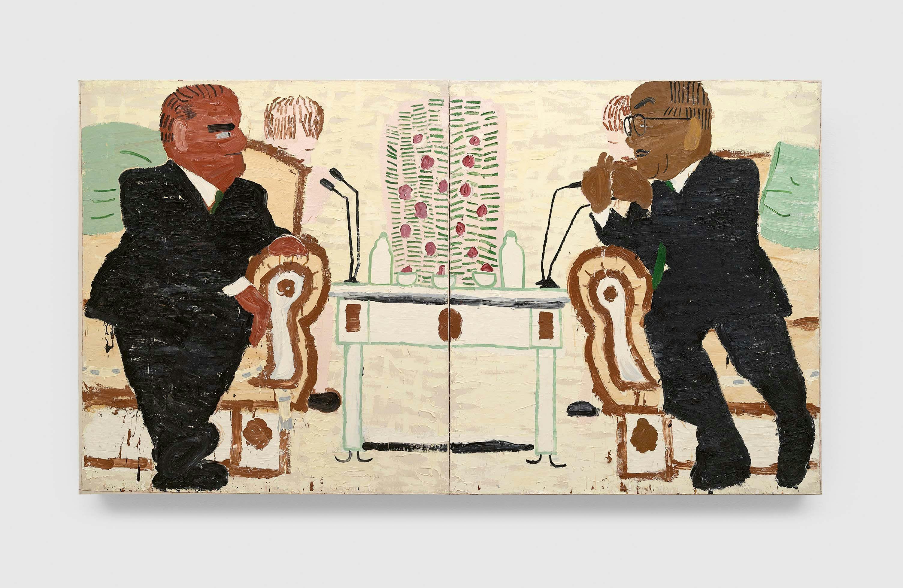 A painting by Rose Wylie, titled The Manufacturers, dated 2008.