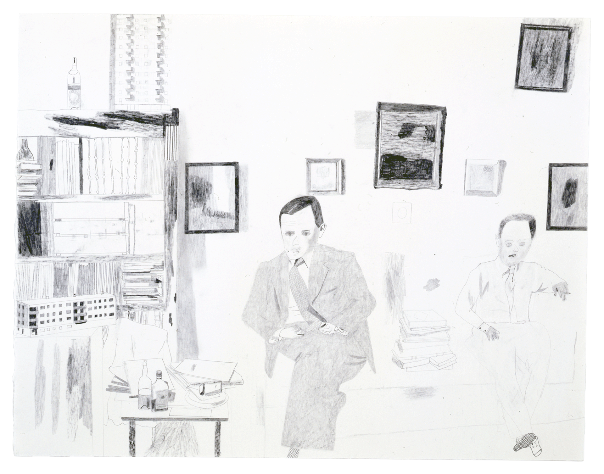 A work on paper by Jockum Nordstr√∂m, titled The Runt and the Pawn, dated 2005