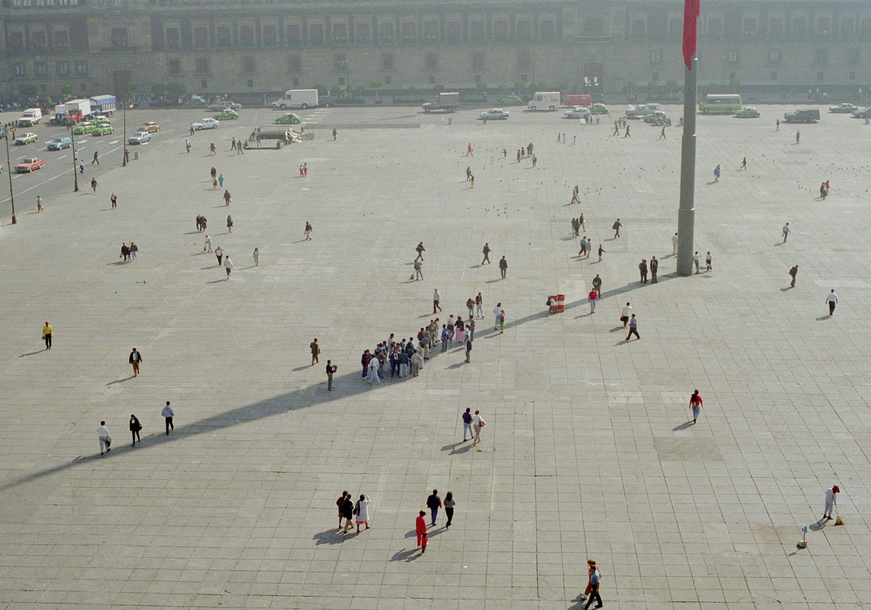 A still from a video by Francis Al√øs, titled Z√≥calo, May 22, 1999, dated 1999.