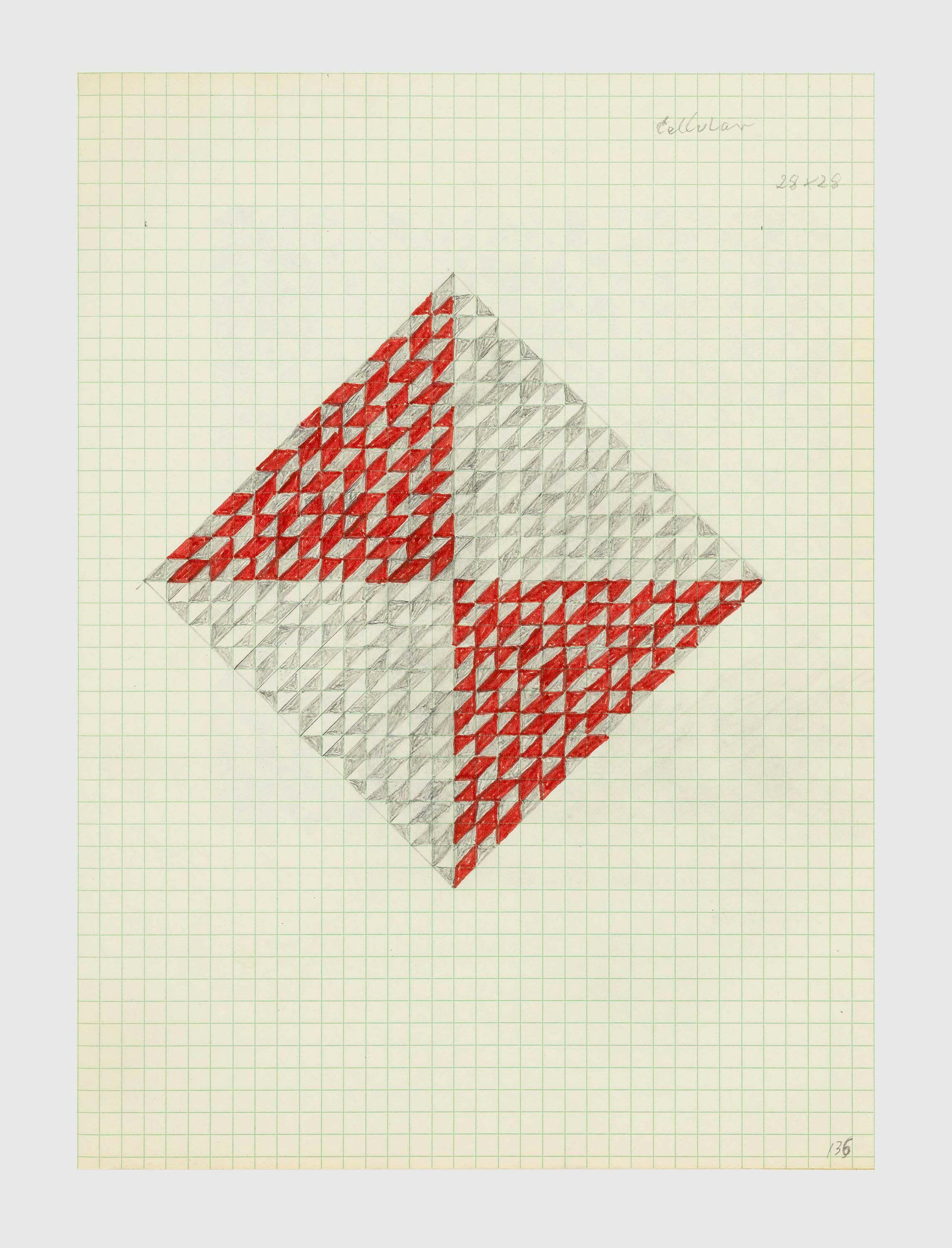 A drawing by Anni Albers, titled Drawing from a Notebook, date unknown.