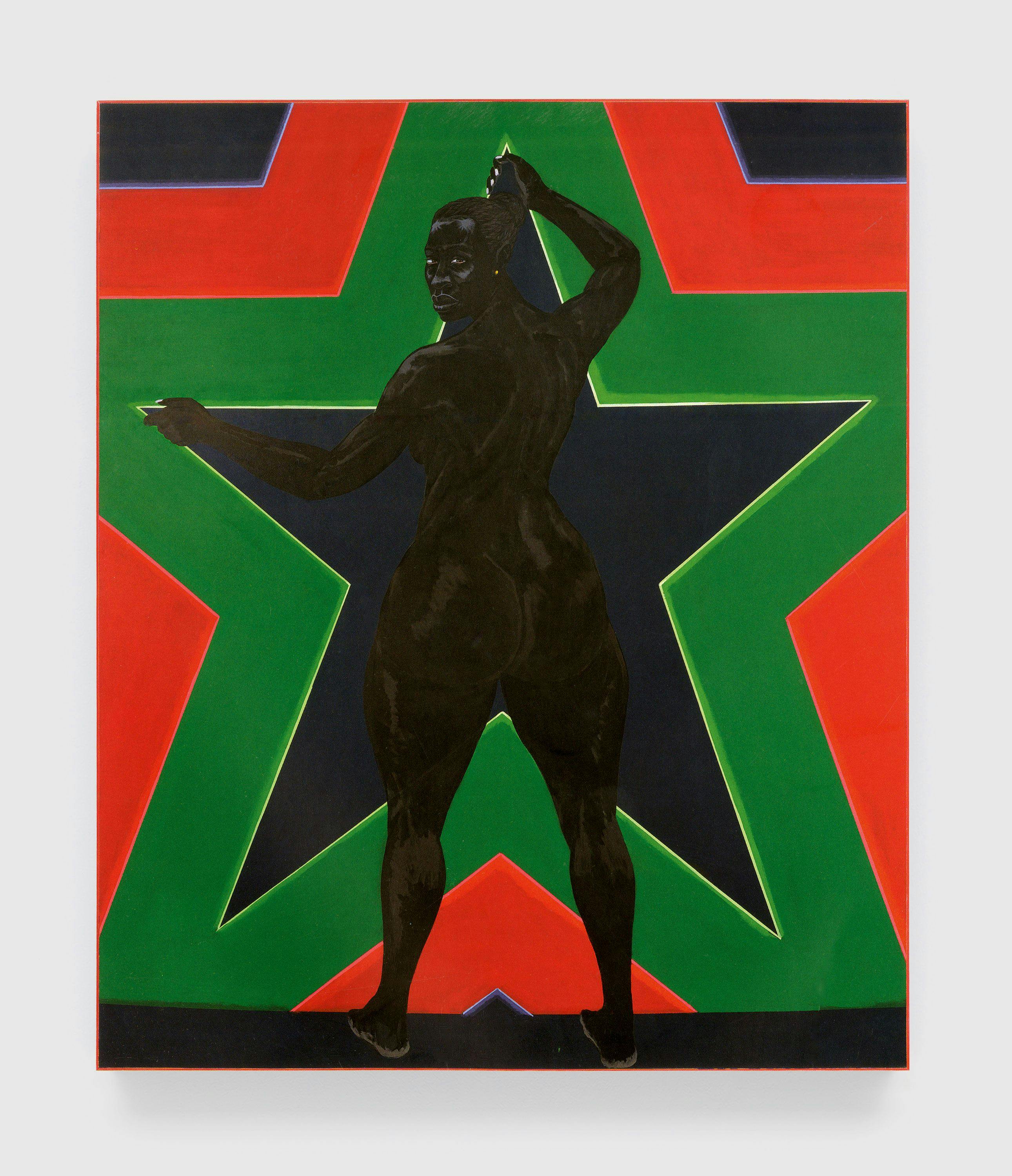 A painting by Kerry James Marshall, titled Black Star 2, dated 2012.