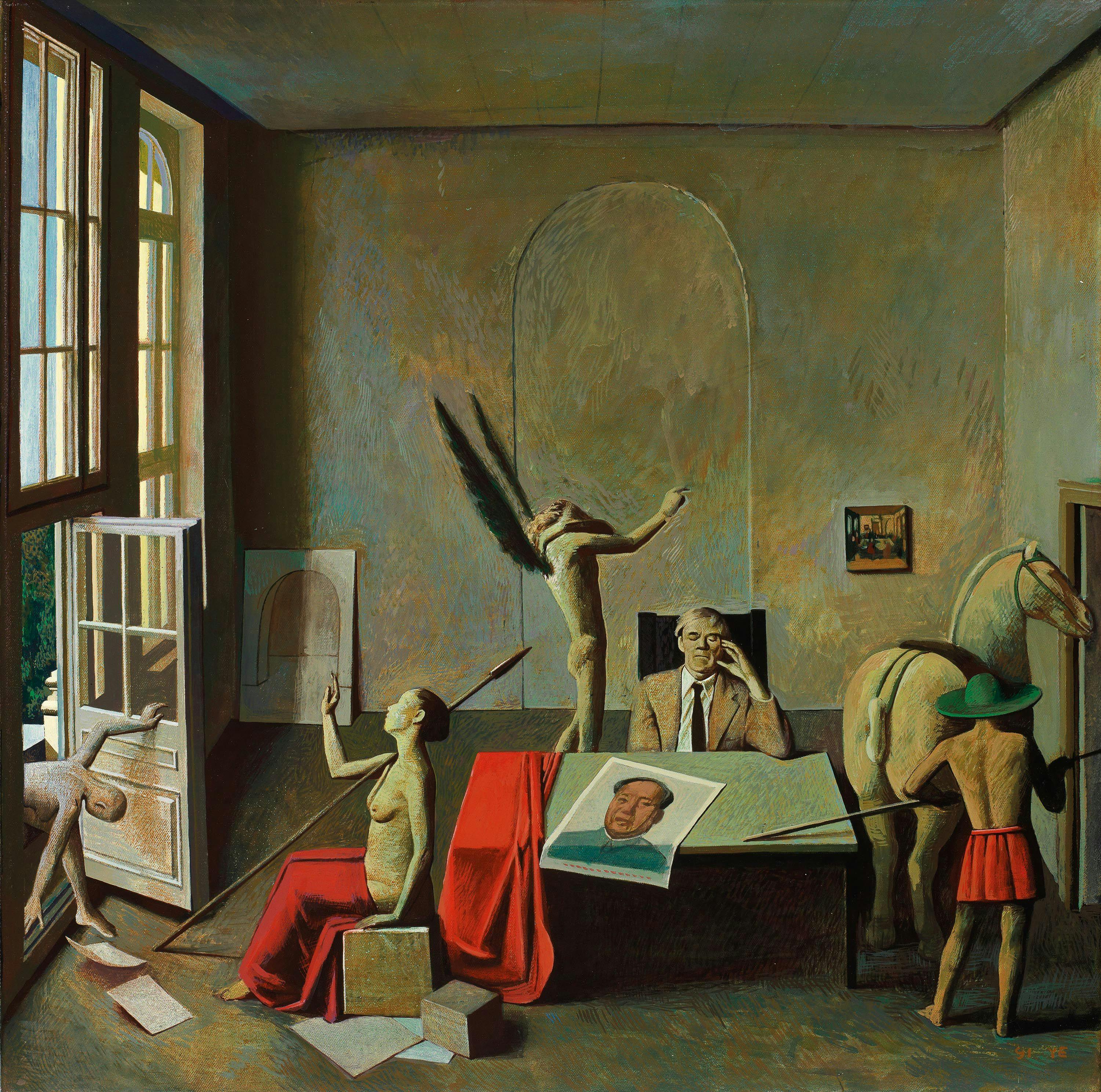 A painting by Liu Ye, titled Atelier, dated 1991.