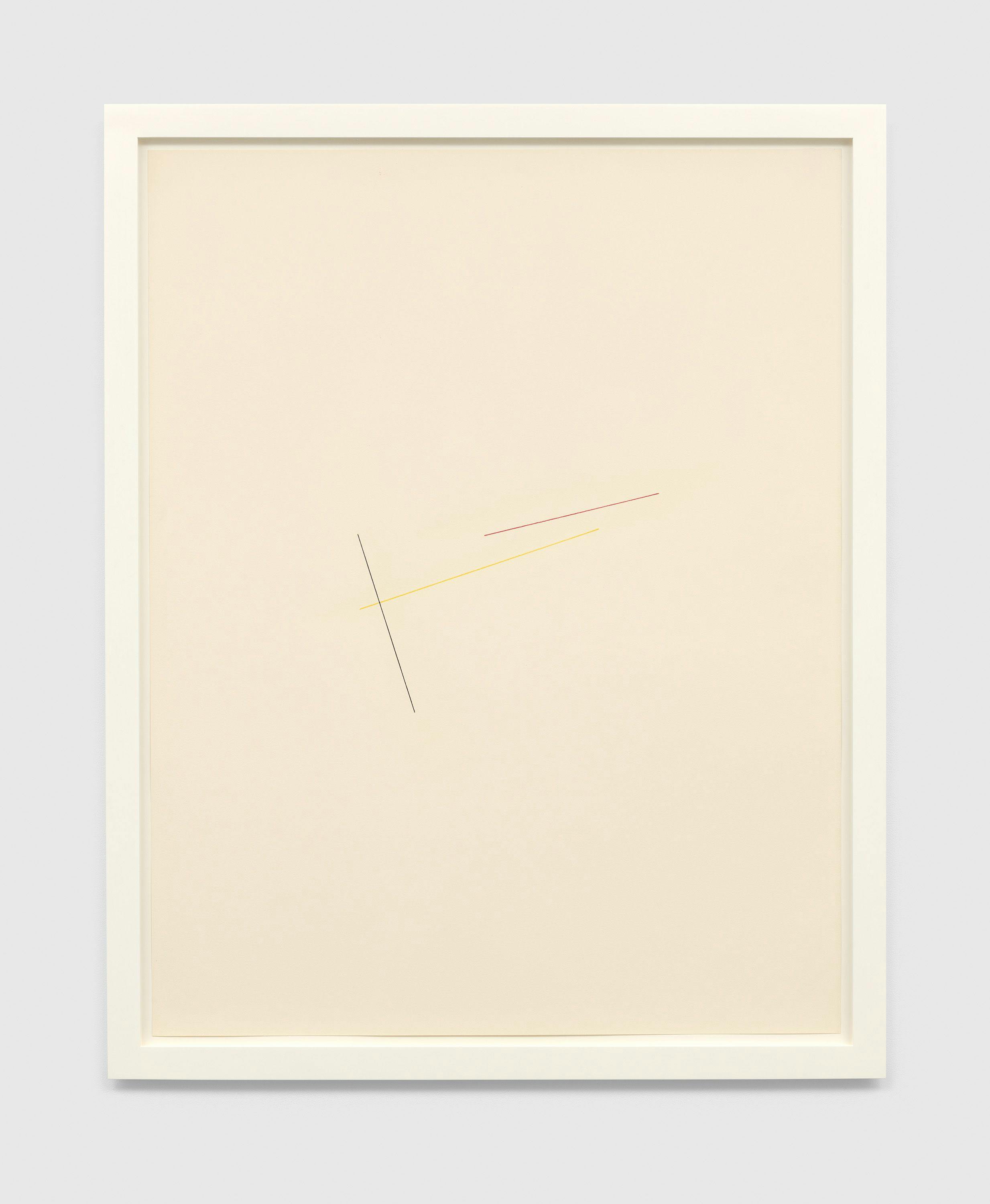 A colored pencil on paper artwork by Fred Sandback, called Untitled, dated 1986.
