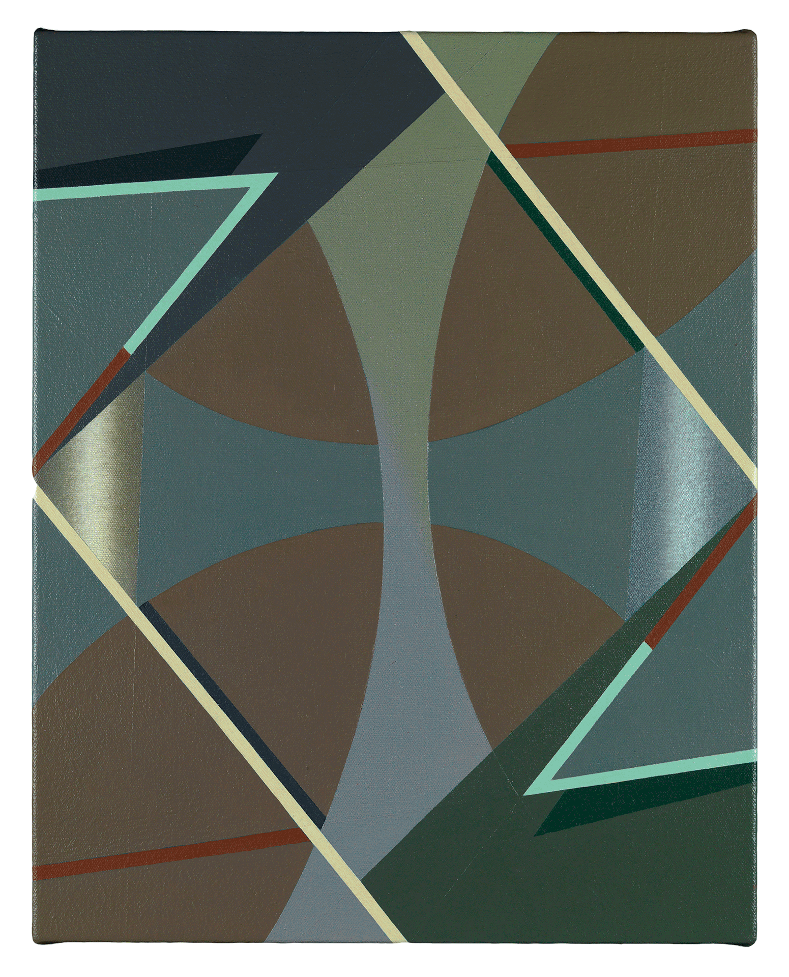 A painting by Tomma Abts, titled Voke, dated 2013.